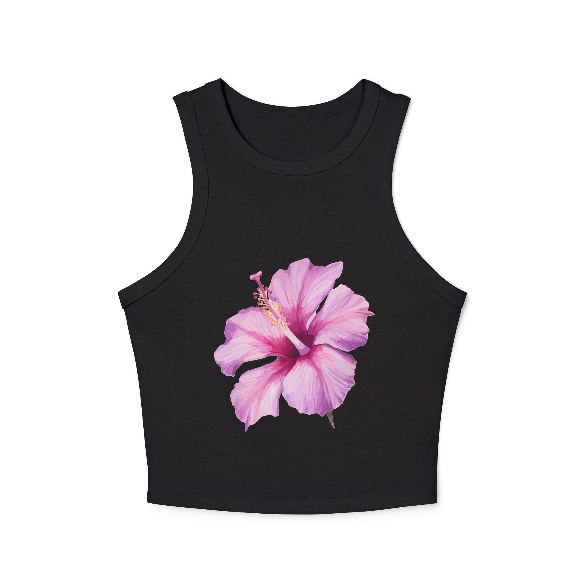 Floral Summer Racerback Tank | Women's Micro Rib Top, Casual Summer Wear, Floral Gift, Beach Vacation, Festival Clothing - Image 6