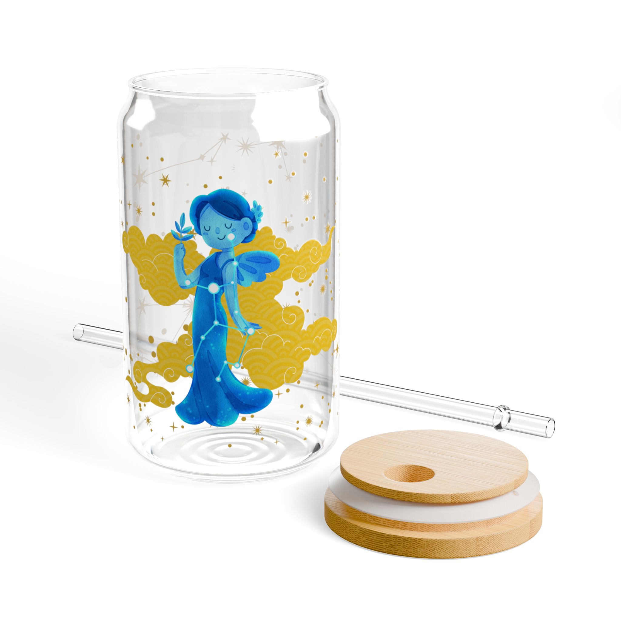 Virgo Sipper Glass | 16oz Fun Drinkware, Colorful Decorative Cup, Eco-Friendly Beverage Container, Trendy Astrology Accessory - Image 5