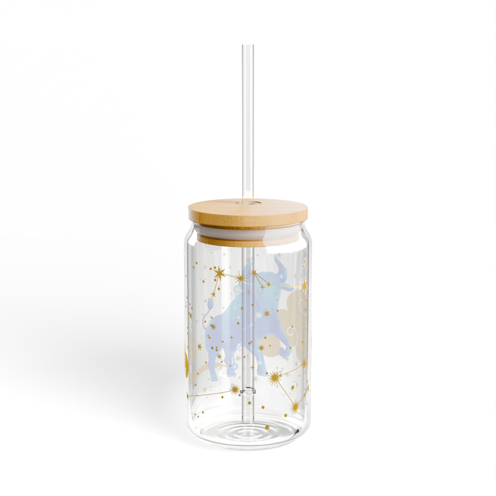 Taurus Astrological Sipper Glass, Zodiac Drinkware, 16oz Mason Jar, Taurus Decor, Unique Gift, Astrology Enthusiast - Image 3