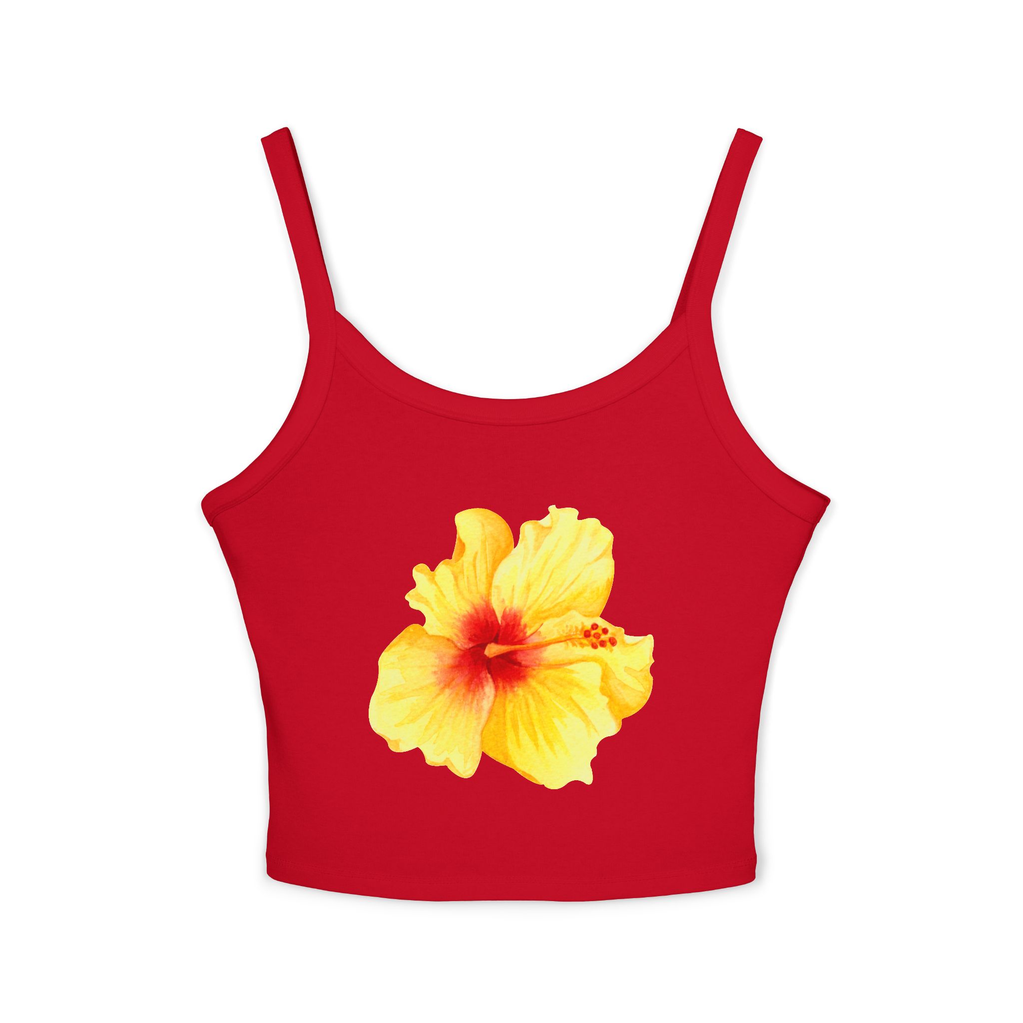 Women's Floral Hibiscus Strap Tank Top, Summer Top, Beachwear, Vacation Outfit, Casual Wear, Floral Print Clothing - Image 13