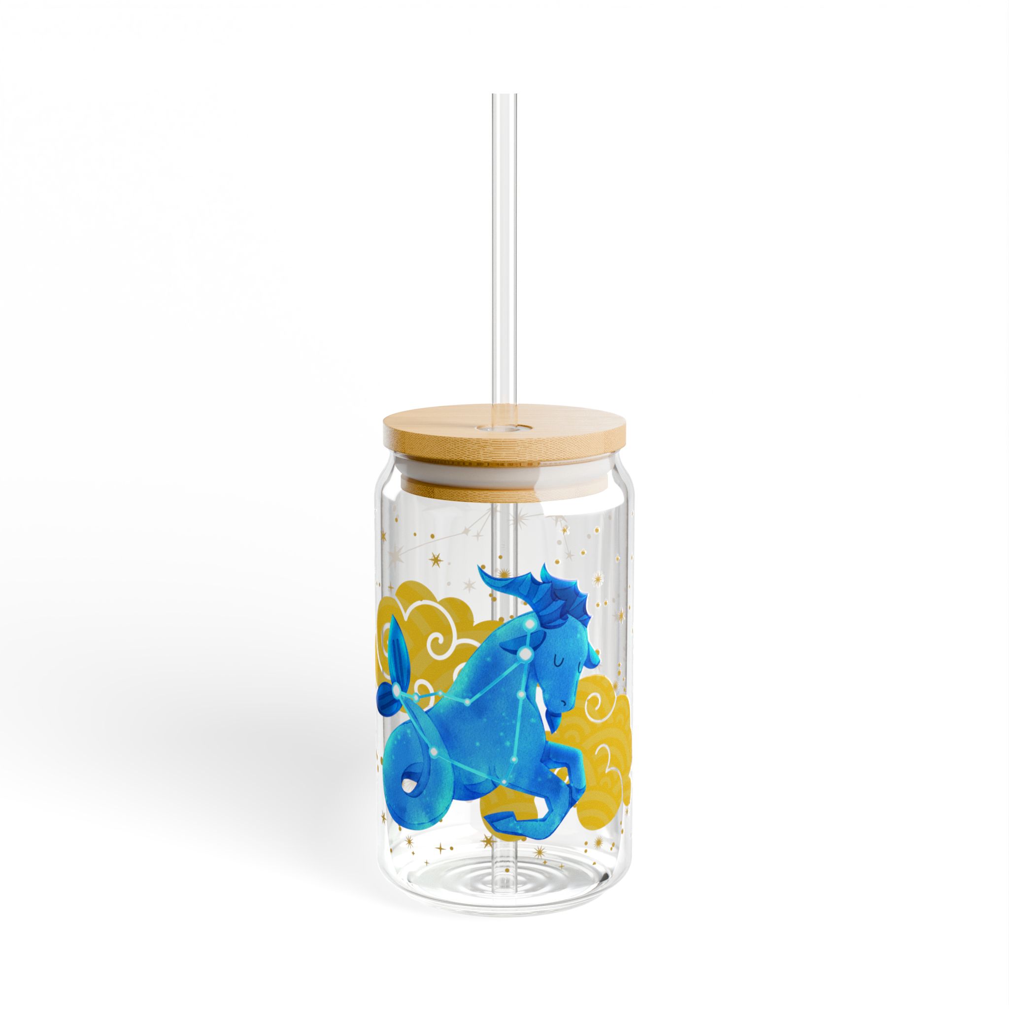 Capricorn Sipper Glass, 16oz - Perfect for Parties, Birthdays, Astrology Fans, Gifts, Summer Drinks