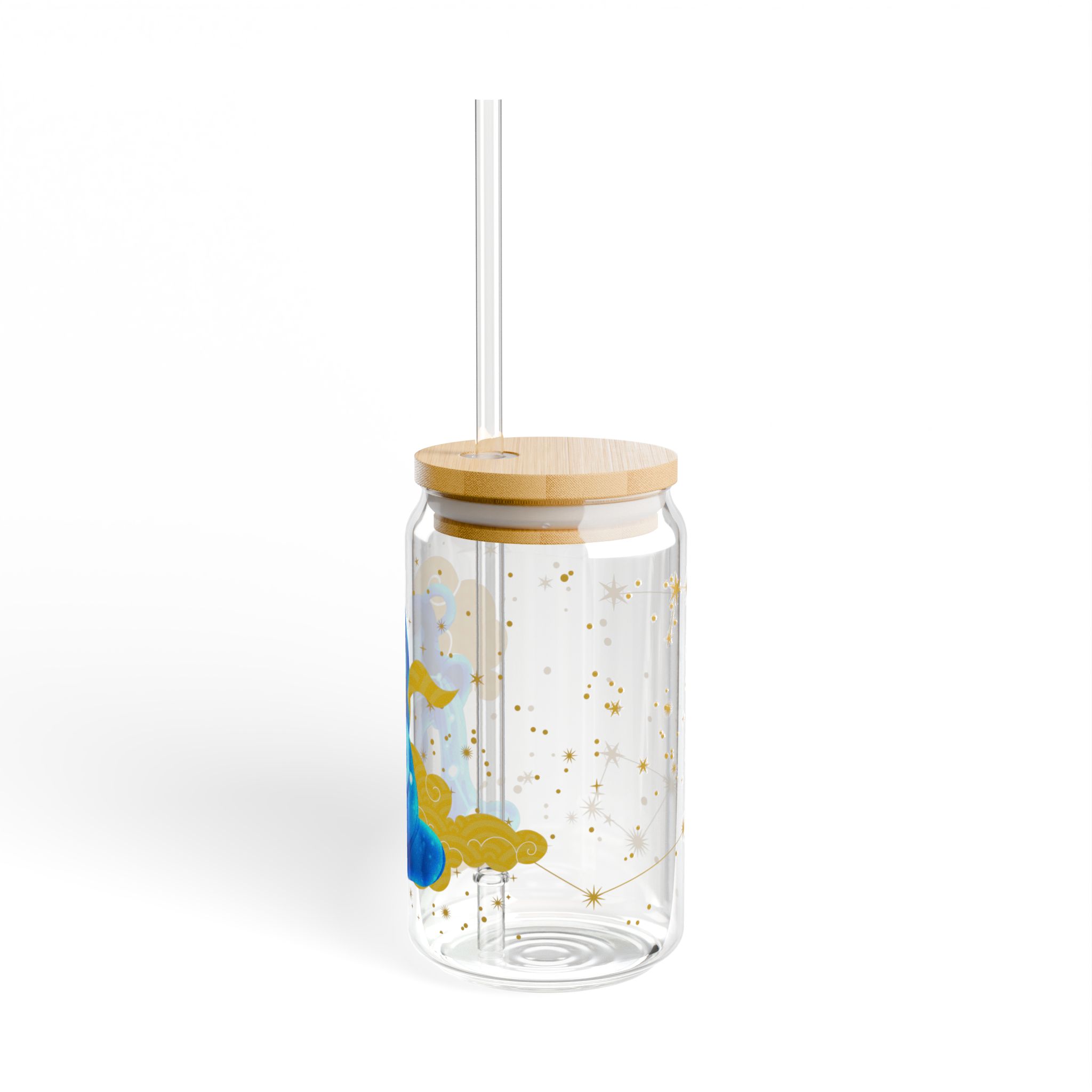 Aquarius Sipper Glass, 16oz | Fun Drinkware for Astrologie lovers | Cute Zodiac Design | Perfect for Parties & Gifts - Image 4