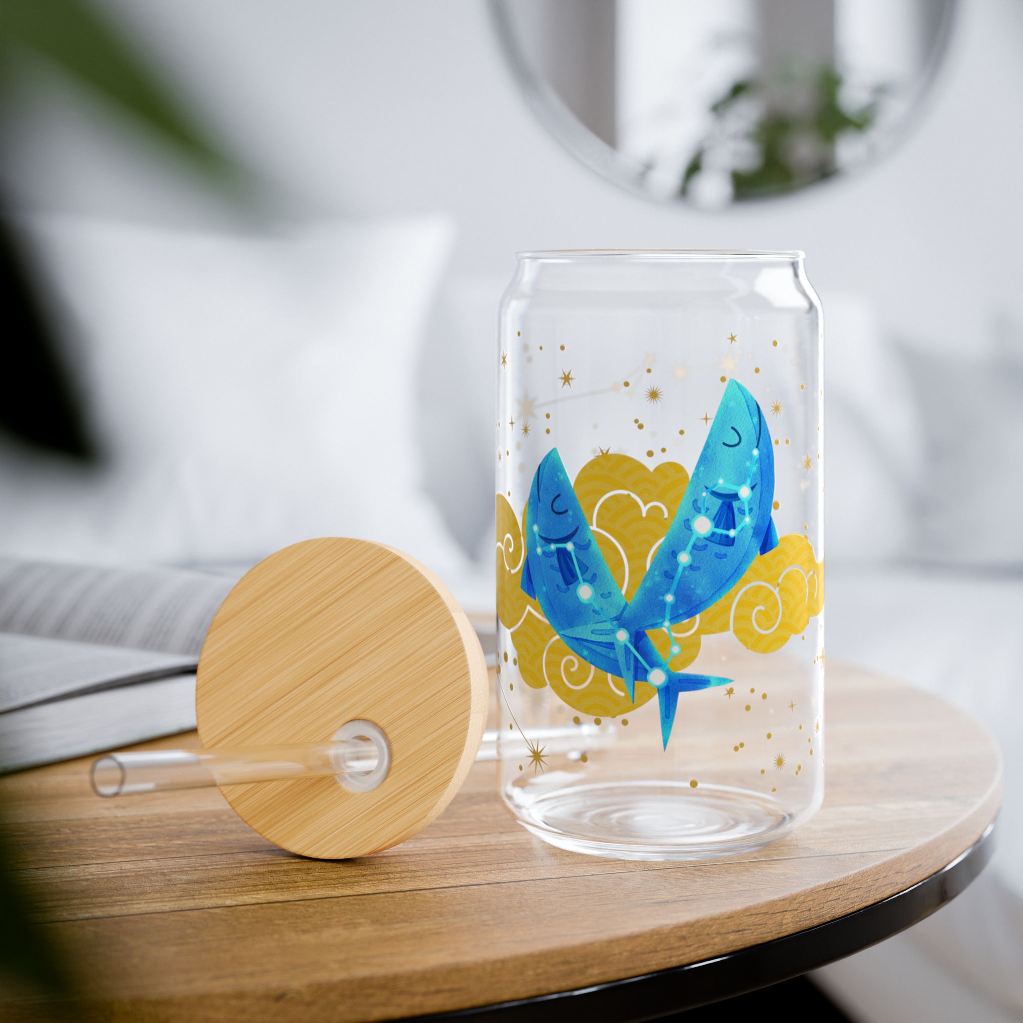 Pisces Sipper Glass | Eco-Friendly Drinkware, Cute Beverage Container, Trendy - Image 8
