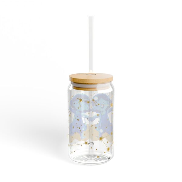 Gemini Sipper Glass, Cute Drinkware for Astrologie, Magical Zodiac signs, Summer Refreshments, Gift for Astrologie lovers - Image 3