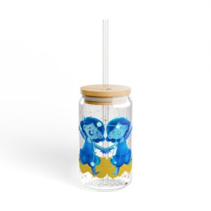 Gemini Sipper Glass, Cute Drinkware for Astrologie, Magical Zodiac signs, Summer Refreshments, Gift for Astrologie lovers