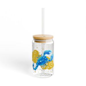 Scorpio Sipper Glass, 16oz - Zodiac Water Bottle for Astrology Lovers, Reusable Glass Cup, Cosmic Drinkware