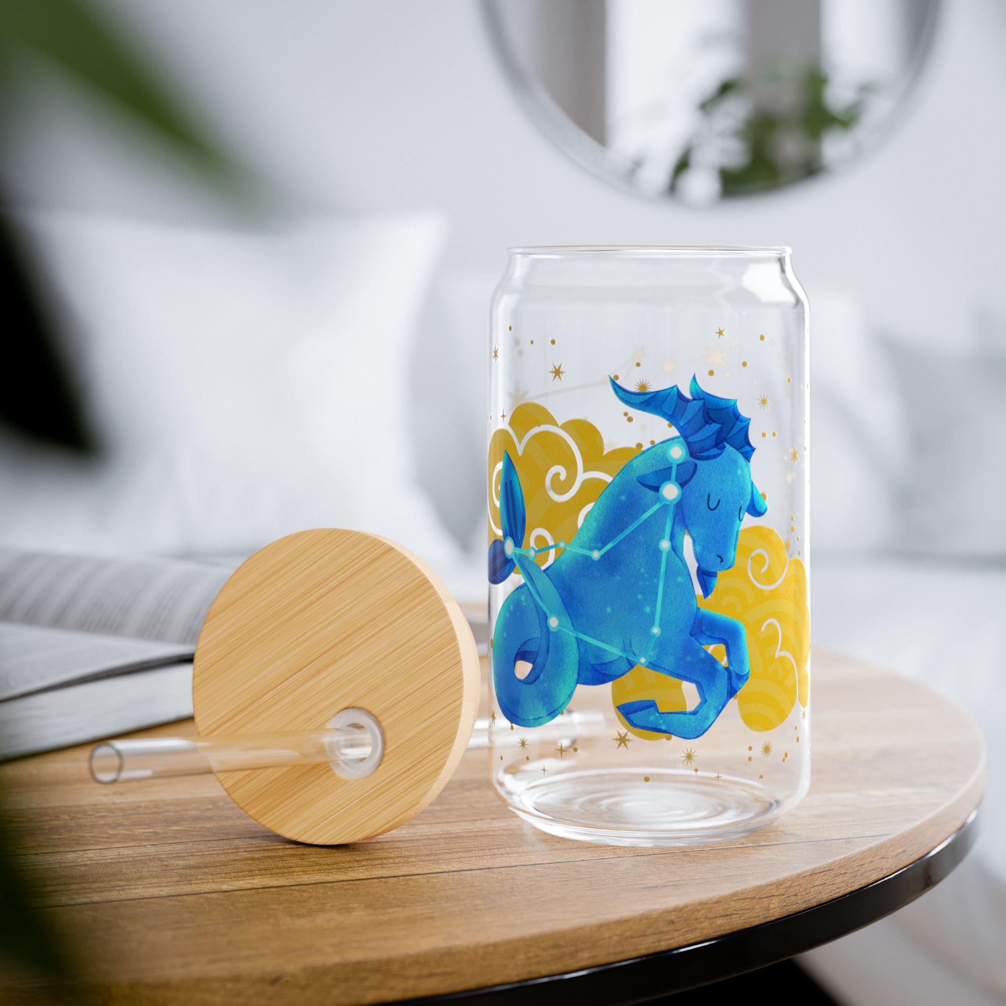 Capricorn Sipper Glass, 16oz - Perfect for Parties, Birthdays, Astrology Fans, Gifts, Summer Drinks - Image 8
