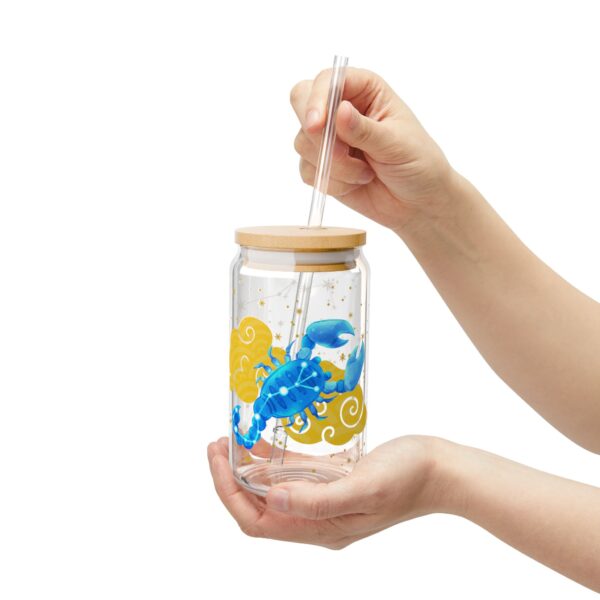 Scorpio Sipper Glass, 16oz - Zodiac Water Bottle for Astrology Lovers, Reusable Glass Cup, Cosmic Drinkware - Image 7