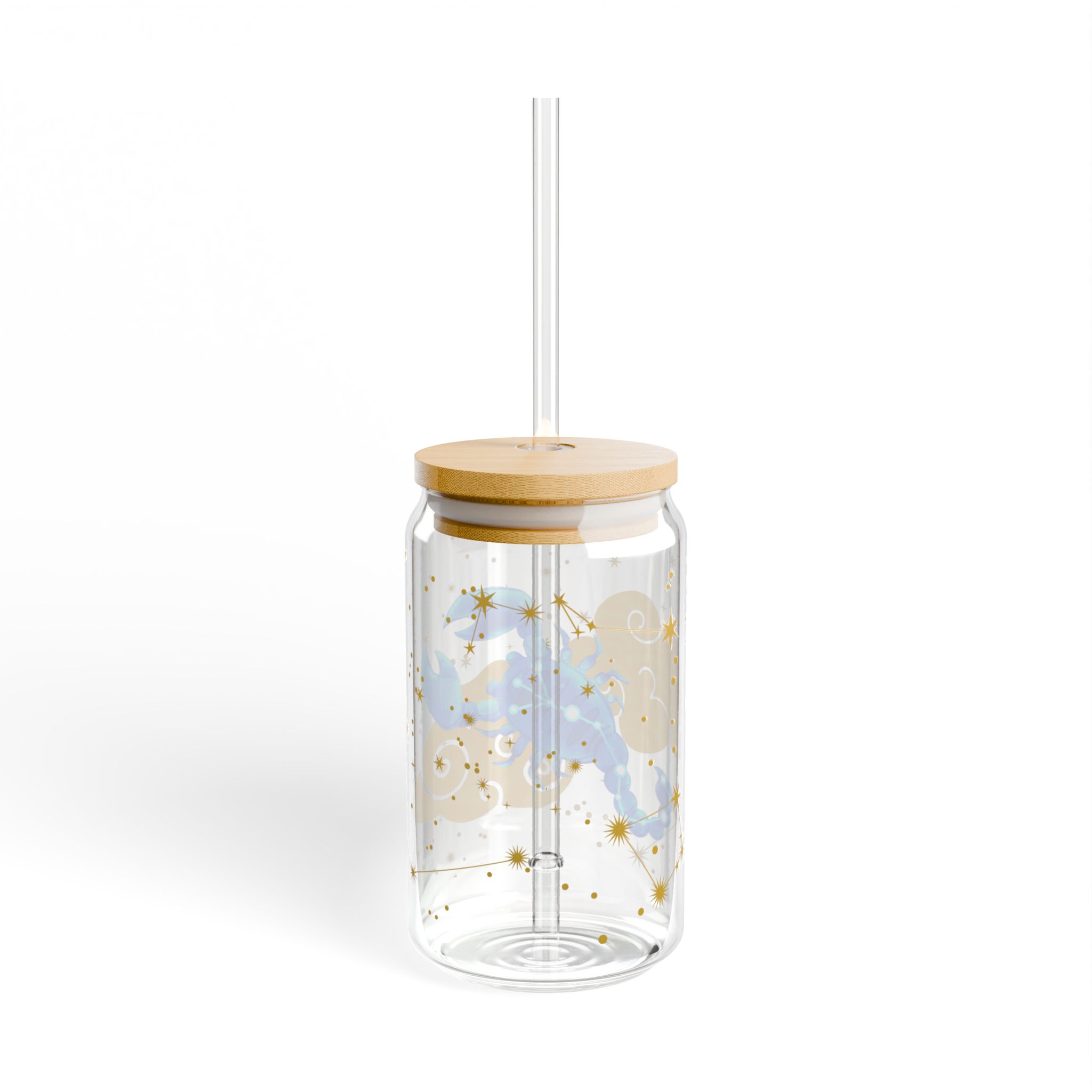 Scorpio Sipper Glass, 16oz - Zodiac Water Bottle for Astrology Lovers, Reusable Glass Cup, Cosmic Drinkware - Image 3