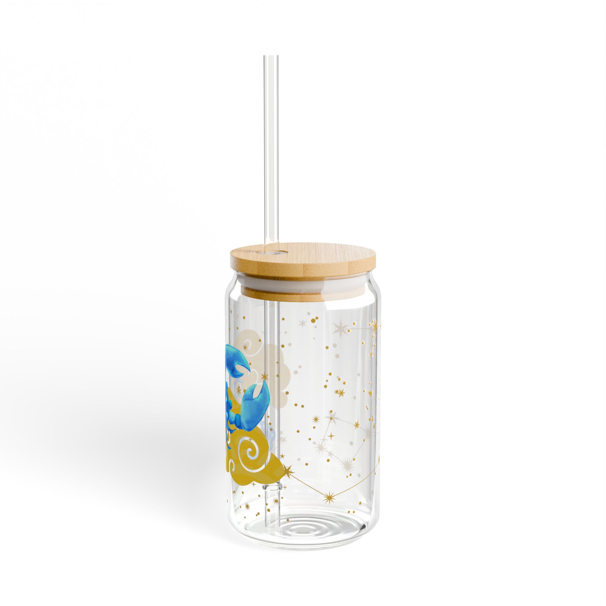 Scorpio Sipper Glass, 16oz - Zodiac Water Bottle for Astrology Lovers, Reusable Glass Cup, Cosmic Drinkware - Image 4