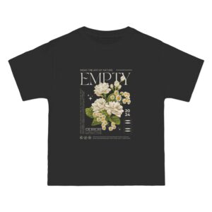Nature-Inspired Floral T-Shirt, Empty Tee, Eco-Friendly Wear, Botanical Art Apparel, Unique Gift for Nature Lovers, Birthday, Casual Wear