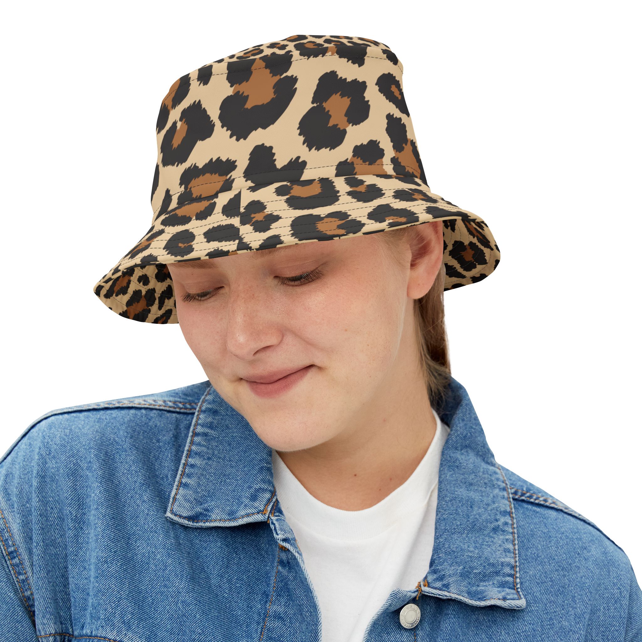 Stylish Leopard Print Bucket Hat, Summer Accessory, Beach Hat, Outdoor Headwear, Trendy Gift for Wildlife Lovers - Image 5