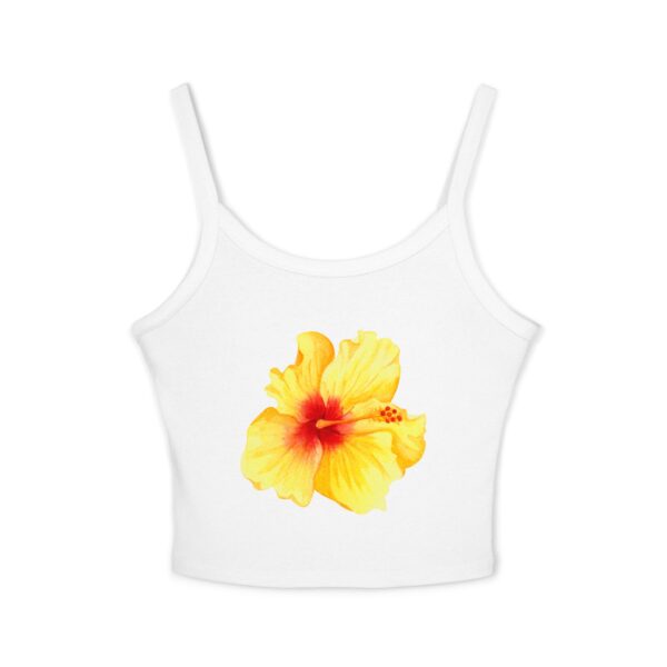 Women's Floral Hibiscus Strap Tank Top, Summer Top, Beachwear, Vacation Outfit, Casual Wear, Floral Print Clothing