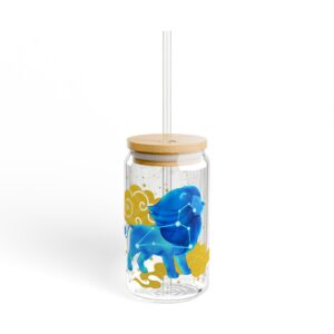 Leo Zodiac Sign Sipper Glass | 16oz Eco-Friendly Drinkware