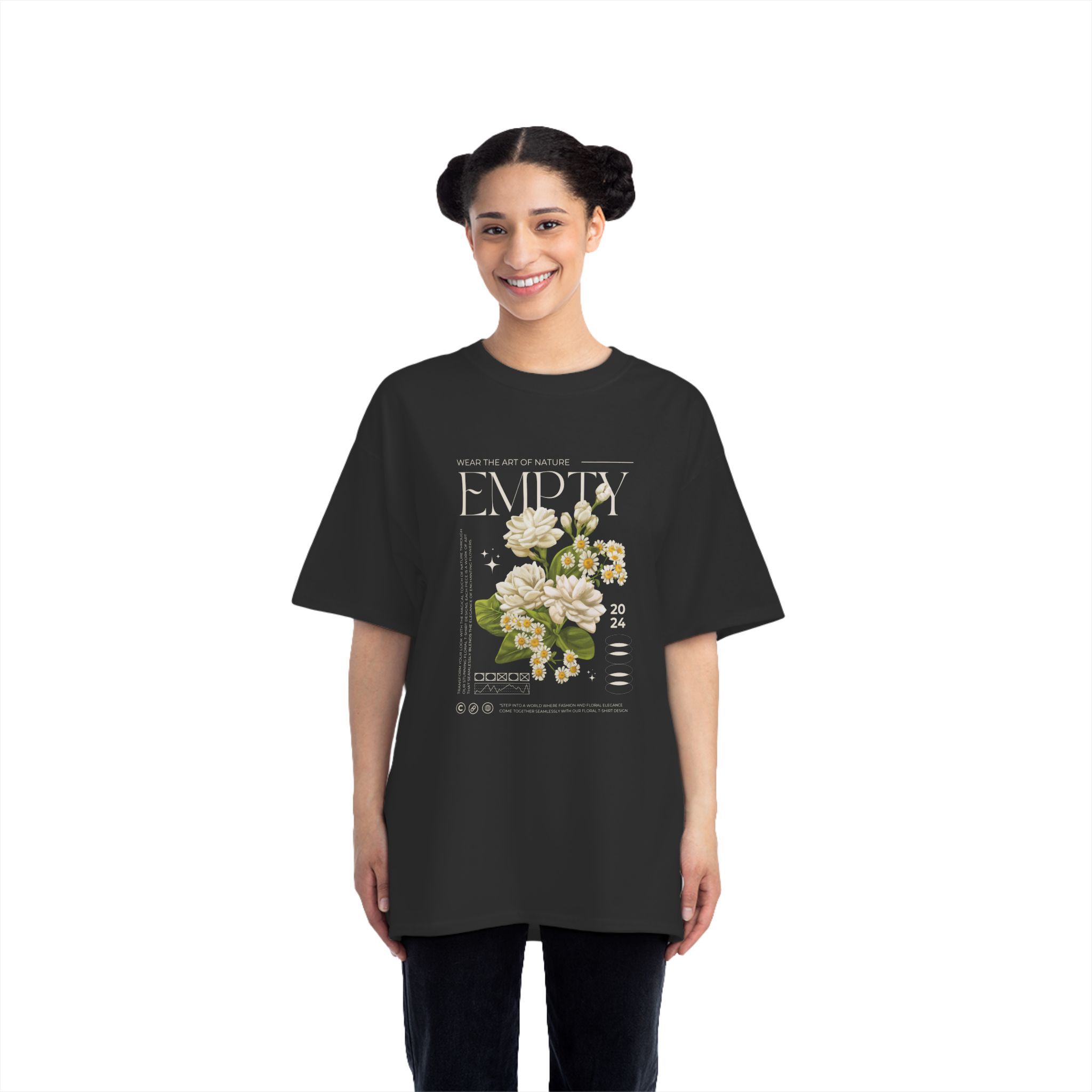 Nature-Inspired Floral T-Shirt, Empty Tee, Eco-Friendly Wear, Botanical Art Apparel, Unique Gift for Nature Lovers, Birthday, Casual Wear - Image 4