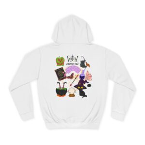 Whimsical Witchy Hoodie for College Students, Cozy Sweatshirt, Halloween Apparel, Gift for Students, Unisex Casual Wear