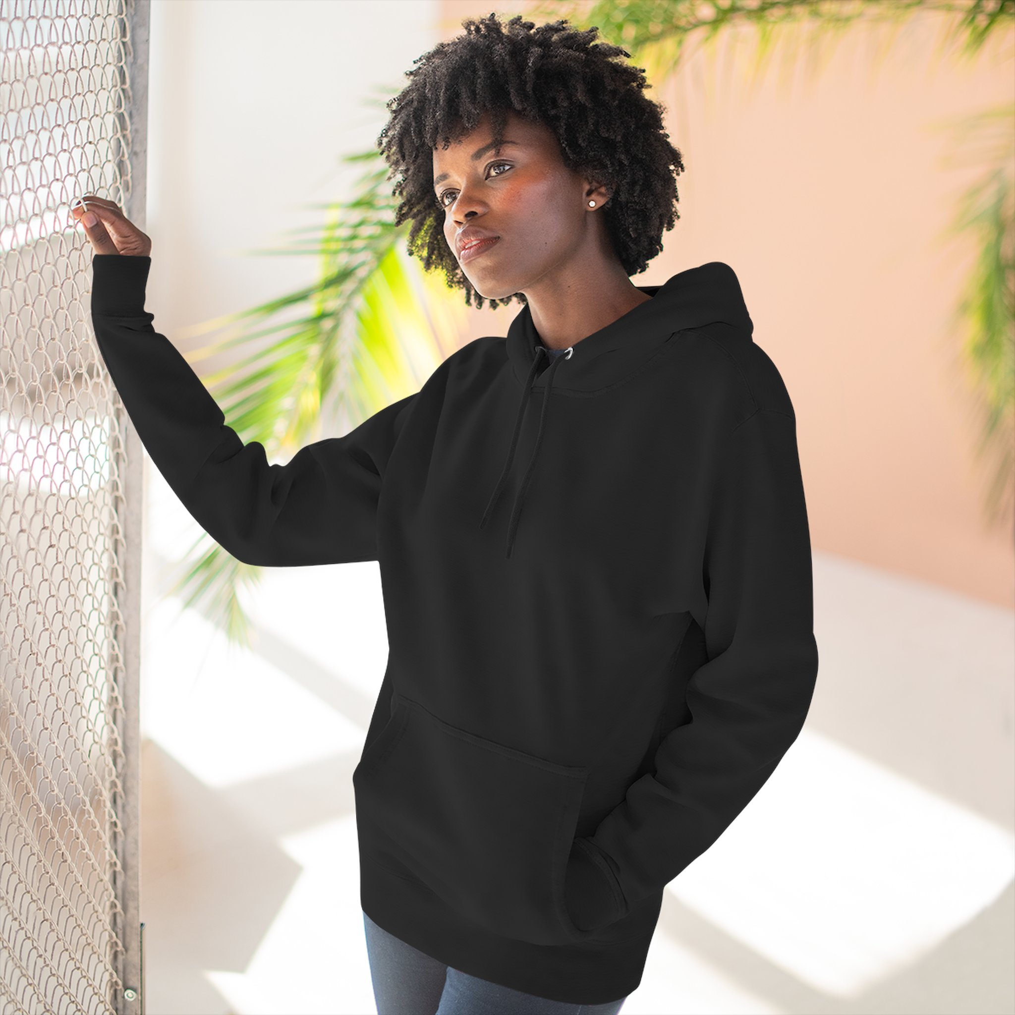 Artistic Three-Panel Fleece Hoodie, Cozy Pullover for Casual Outings, Perfect Gift for Birthdays and Holidays, Floral Design - Image 24