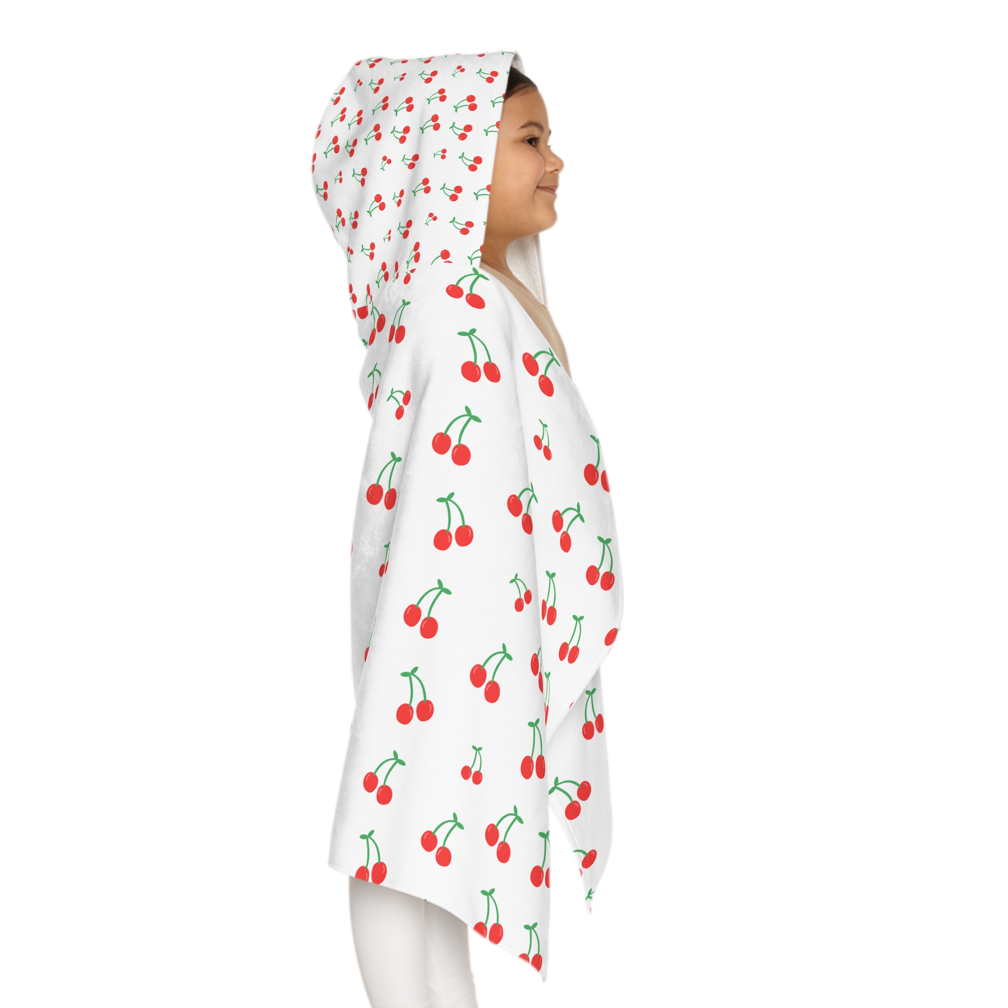 Cherry Print Youth Hooded Towel, Adorable Bath Sheet, Kids Beach Towel, Fun Pool Accessory, Gift for Summer Parties - Image 6
