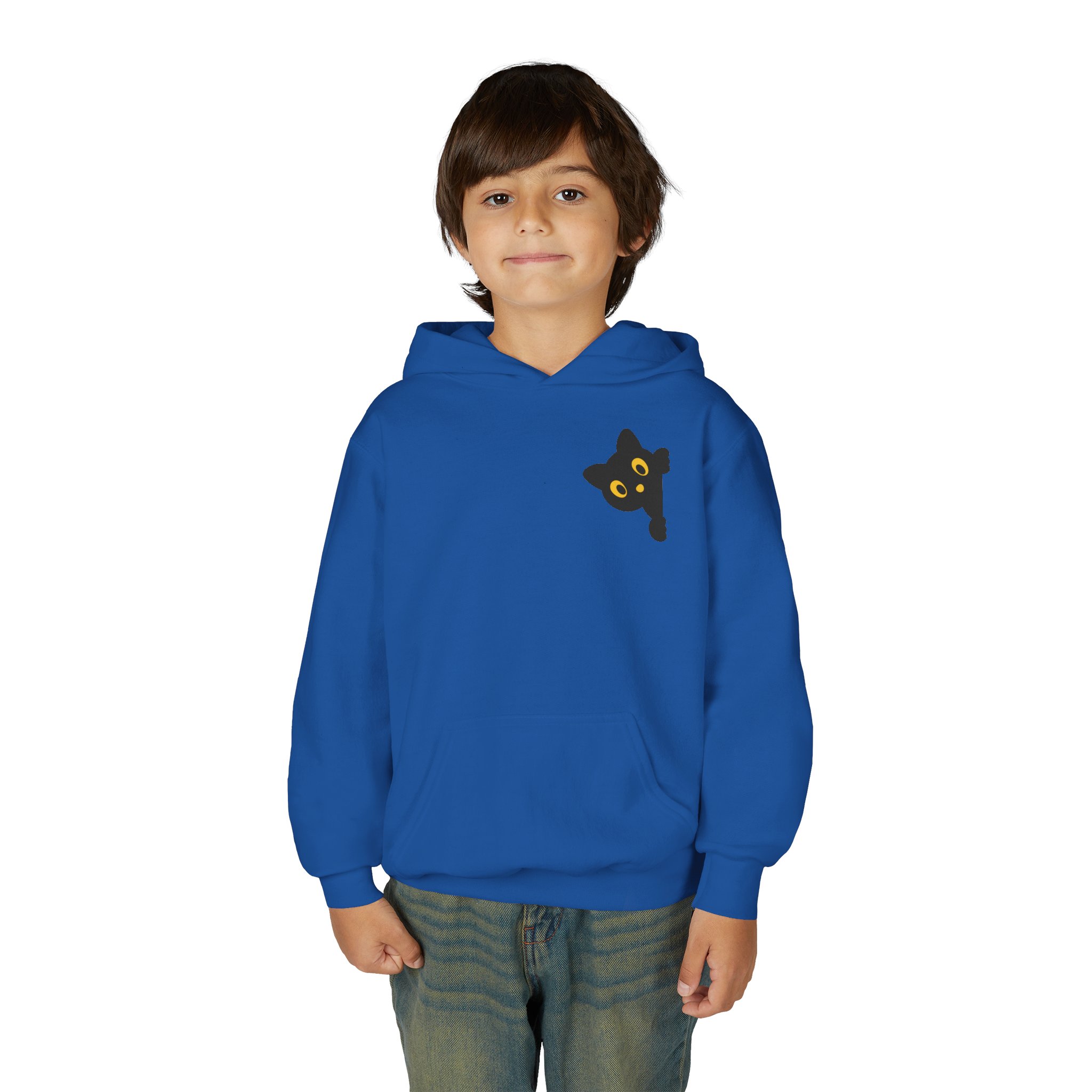 Cute Black Cat Hoodie for Kids, Halloween Sweatshirt, Youth Pullover with Boo Design, Fun Cat Lover Gift, Cozy Casual Wear - Image 59