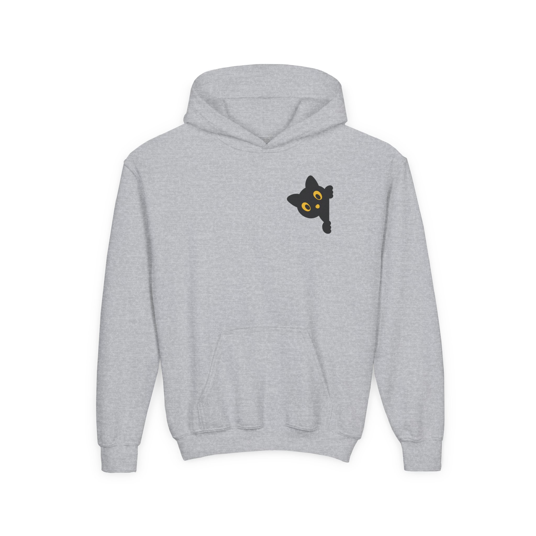Cute Black Cat Hoodie for Kids, Halloween Sweatshirt, Youth Pullover with Boo Design, Fun Cat Lover Gift, Cozy Casual Wear - Image 15