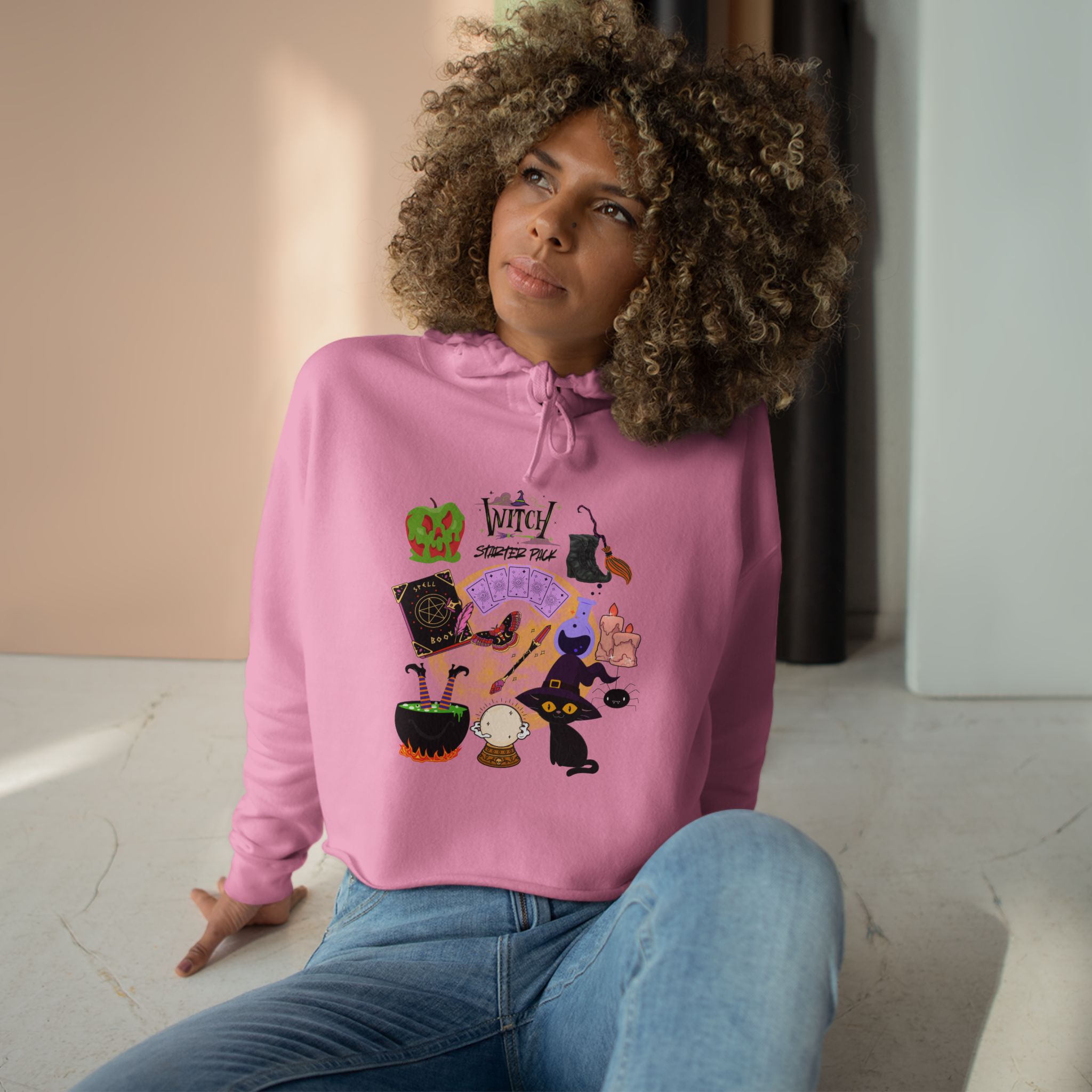 Whimsical Halloween Crop Hoodie, Spooky Sweater, Fall Fashion, Witchy Apparel, Cute Gift for Her - Image 12