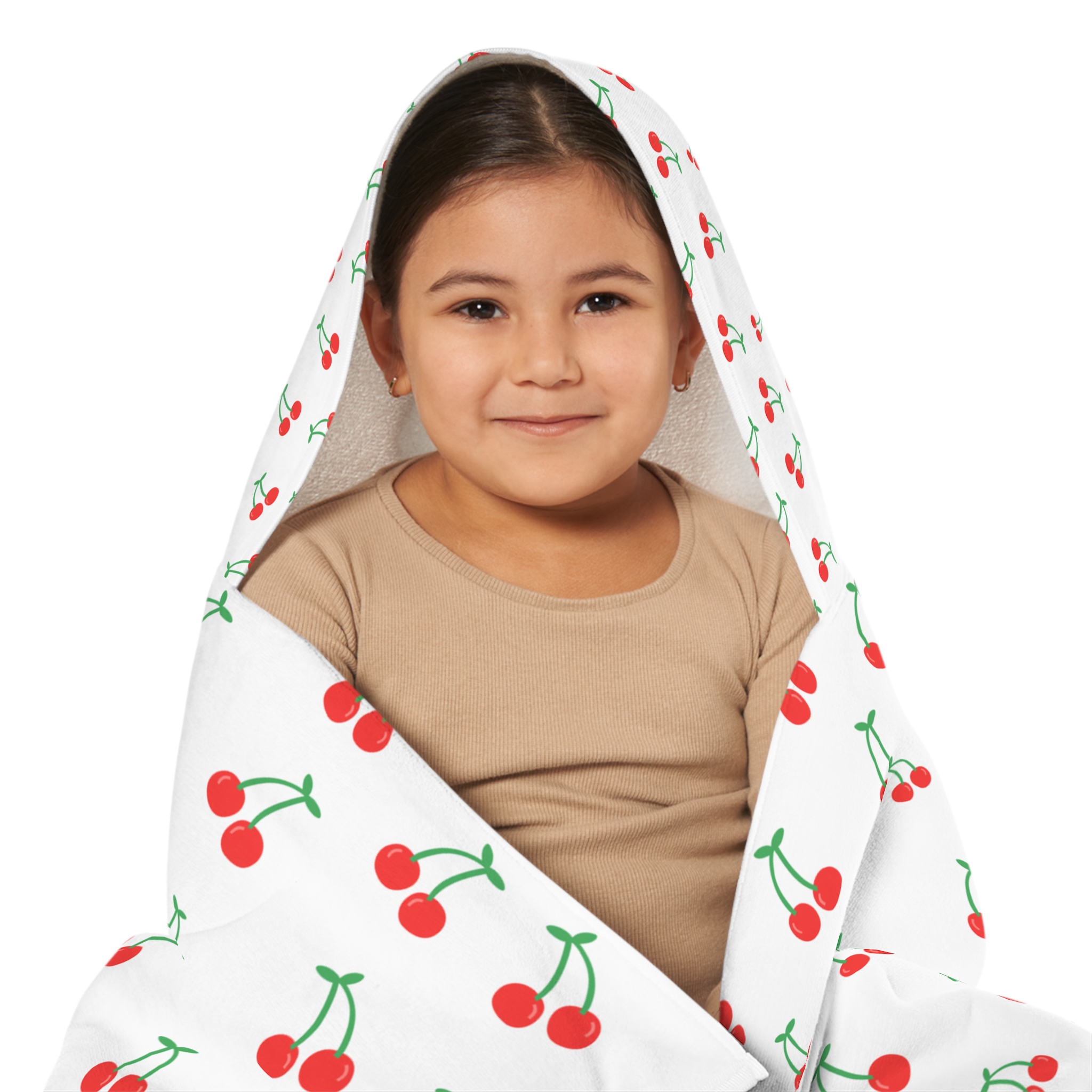 Cherry Print Youth Hooded Towel, Adorable Bath Sheet, Kids Beach Towel, Fun Pool Accessory, Gift for Summer Parties - Image 7