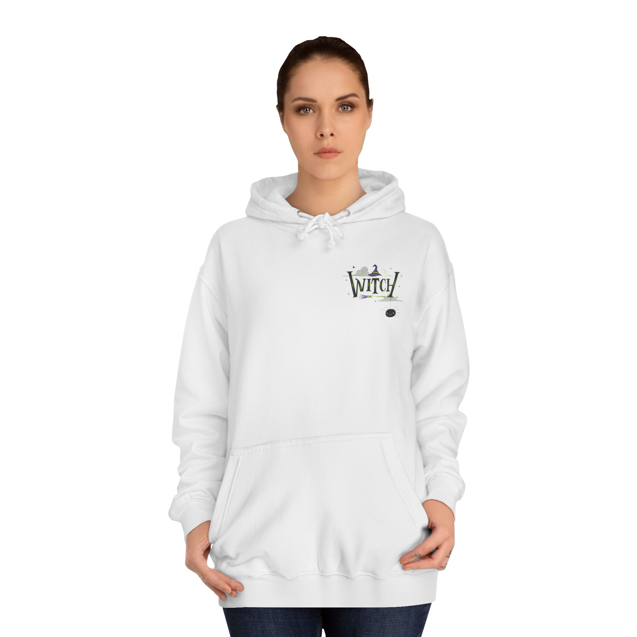 Whimsical Witchy Hoodie for College Students, Cozy Sweatshirt, Halloween Apparel, Gift for Students, Unisex Casual Wear - Image 3