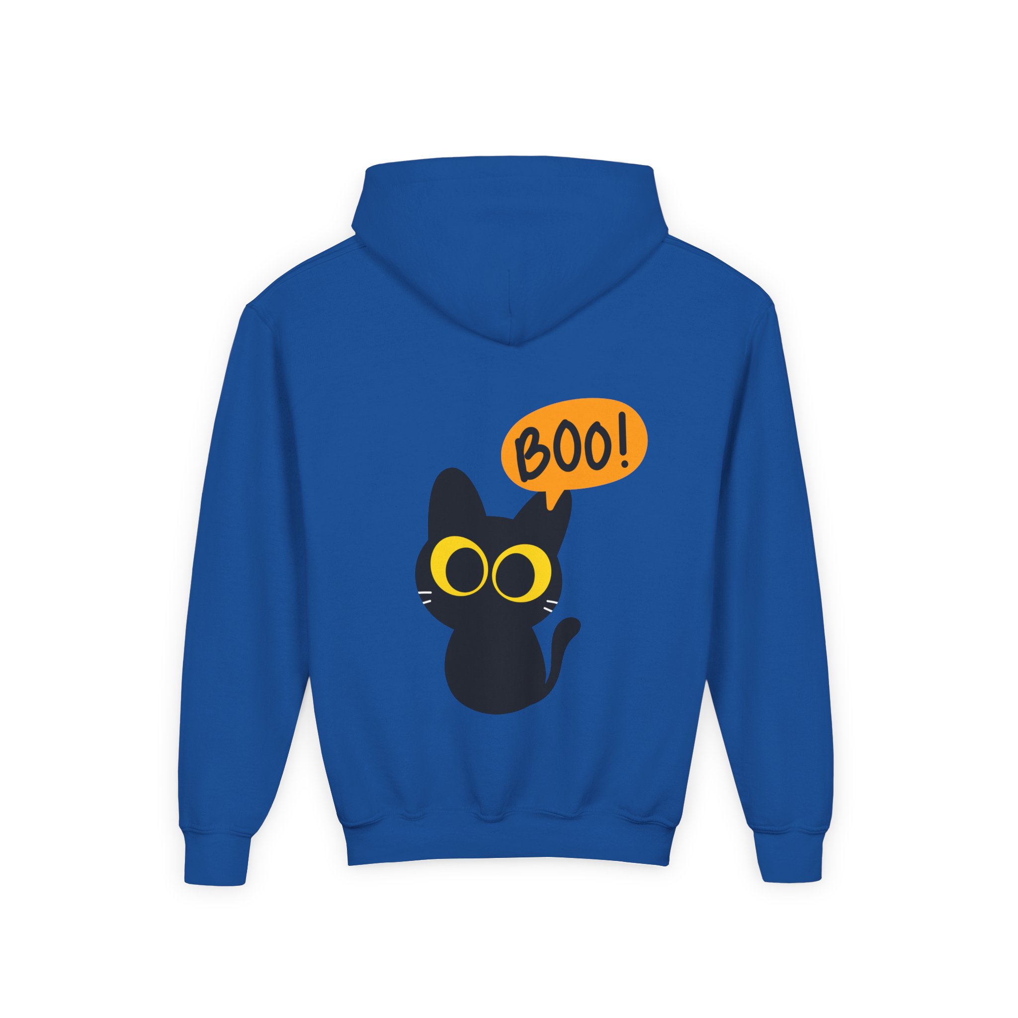 Cute Black Cat Hoodie for Kids, Halloween Sweatshirt, Youth Pullover with Boo Design, Fun Cat Lover Gift, Cozy Casual Wear - Image 58