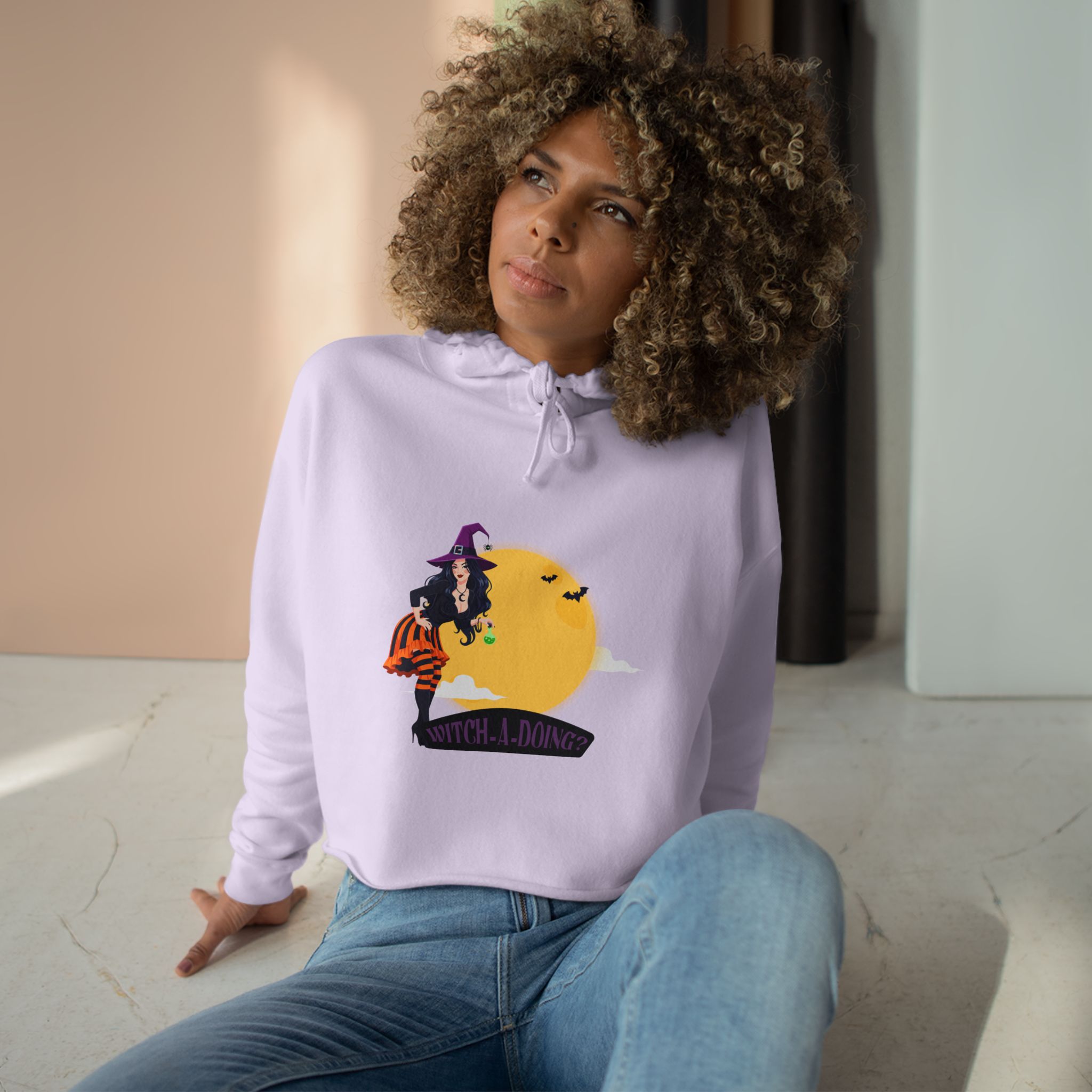 Witchy Crop Hoodie, Cozy Halloween Sweatshirt, Cute Witch Apparel, Trendy Festival Wear, Spooky Season Gift - Image 12