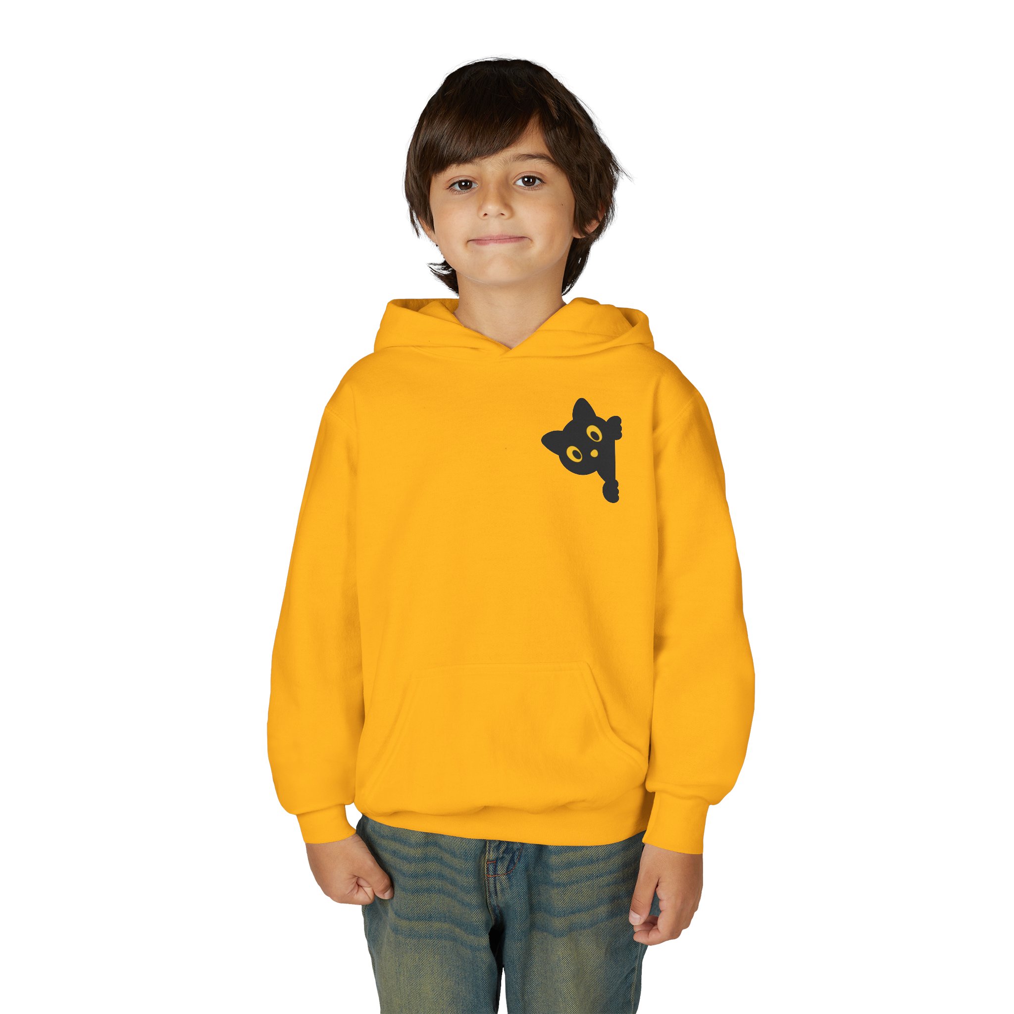 Cute Black Cat Hoodie for Kids, Halloween Sweatshirt, Youth Pullover with Boo Design, Fun Cat Lover Gift, Cozy Casual Wear - Image 24