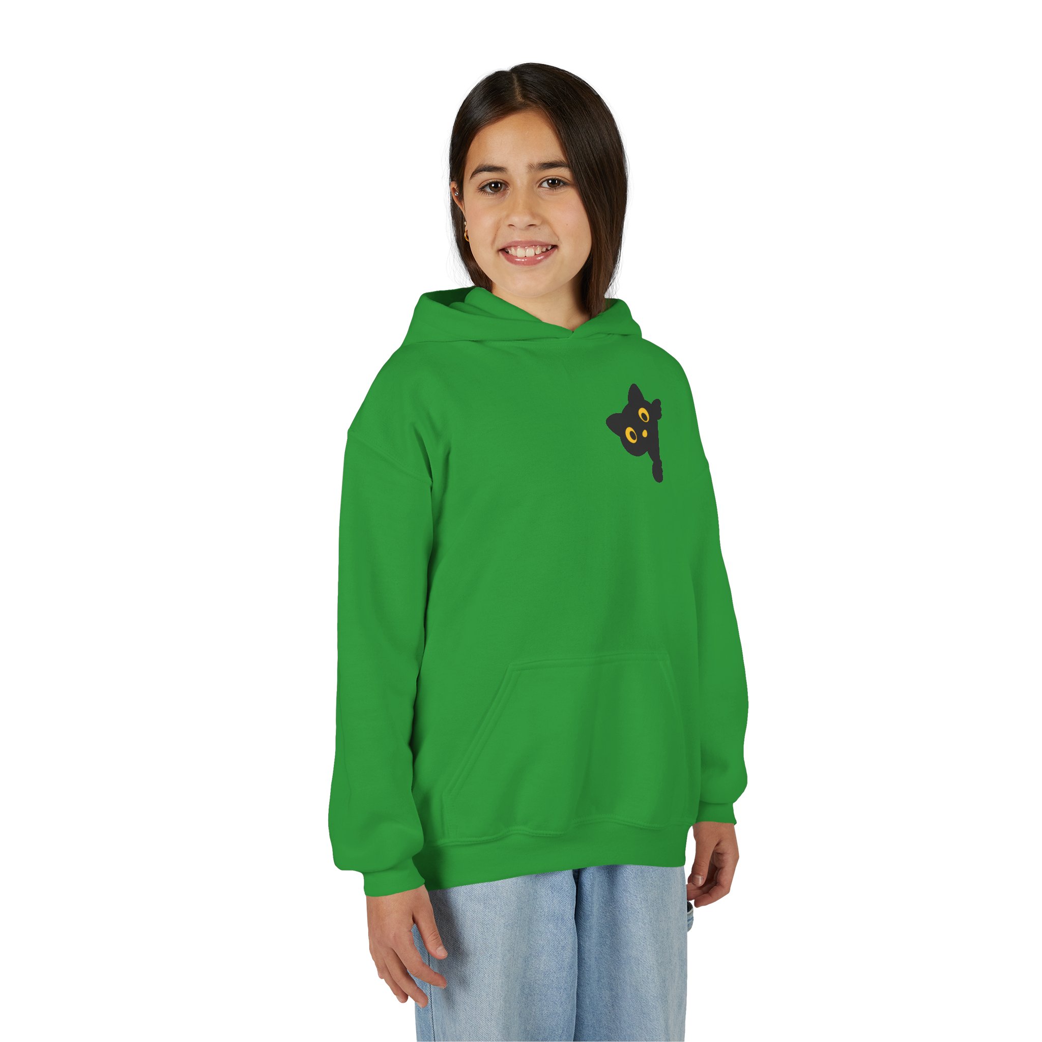 Cute Black Cat Hoodie for Kids, Halloween Sweatshirt, Youth Pullover with Boo Design, Fun Cat Lover Gift, Cozy Casual Wear - Image 40