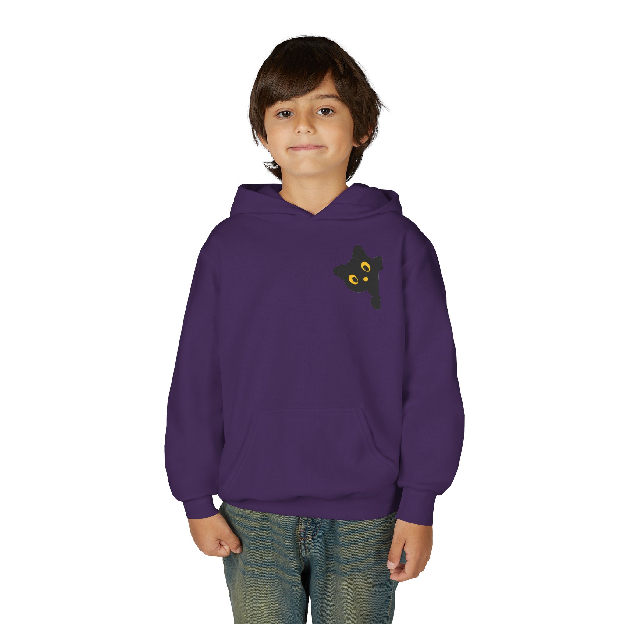 Cute Black Cat Hoodie for Kids, Halloween Sweatshirt, Youth Pullover with Boo Design, Fun Cat Lover Gift, Cozy Casual Wear - Image 66
