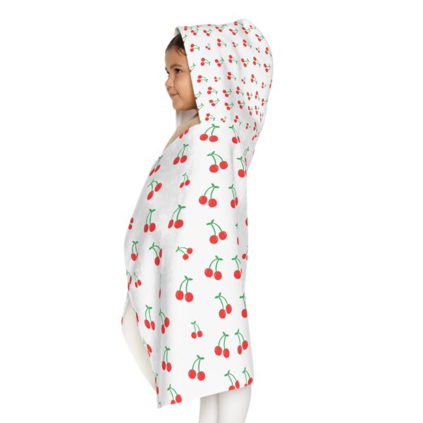 Cherry Print Youth Hooded Towel, Adorable Bath Sheet, Kids Beach Towel, Fun Pool Accessory, Gift for Summer Parties - Image 5