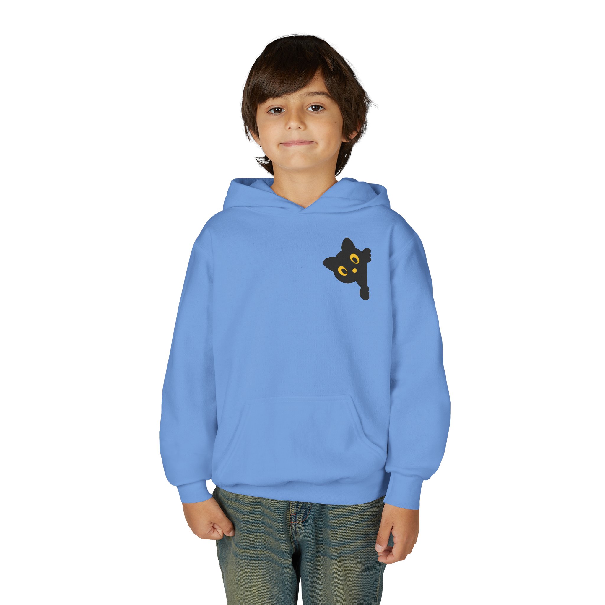 Cute Black Cat Hoodie for Kids, Halloween Sweatshirt, Youth Pullover with Boo Design, Fun Cat Lover Gift, Cozy Casual Wear - Image 52