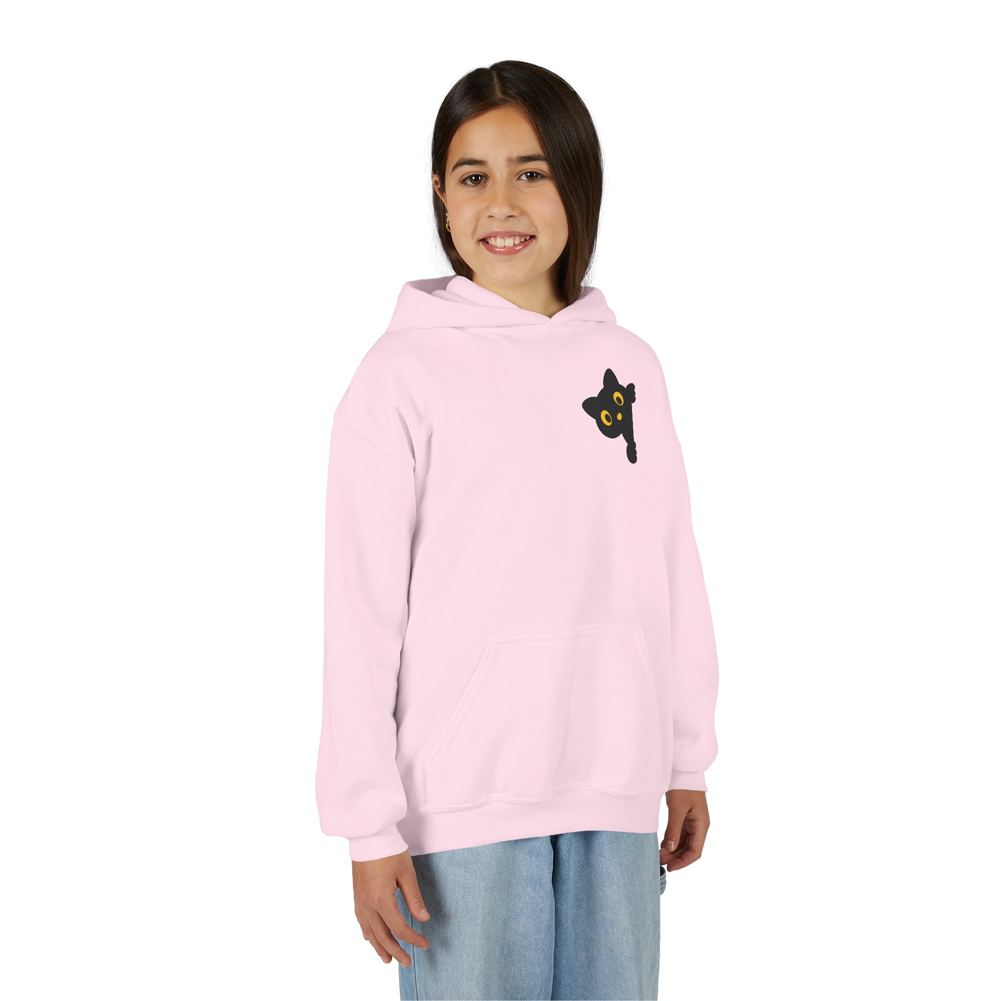 Cute Black Cat Hoodie for Kids, Halloween Sweatshirt, Youth Pullover with Boo Design, Fun Cat Lover Gift, Cozy Casual Wear - Image 75