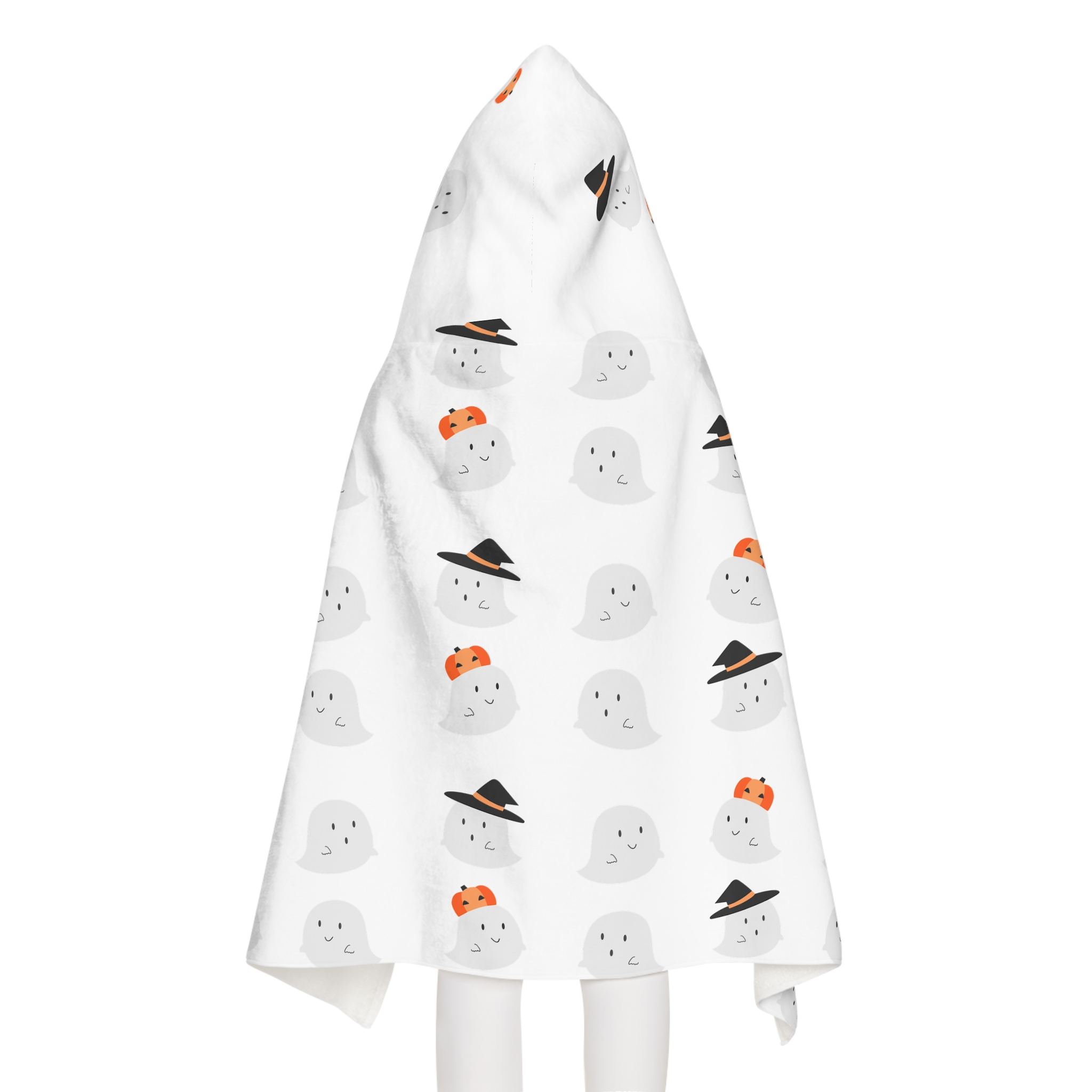 Ghost-Themed Youth Hooded Towel, Fun Bath Wrap for Kids, Halloween Gift, Cozy Pool Towel, Soft Towels for Young Children - Image 5