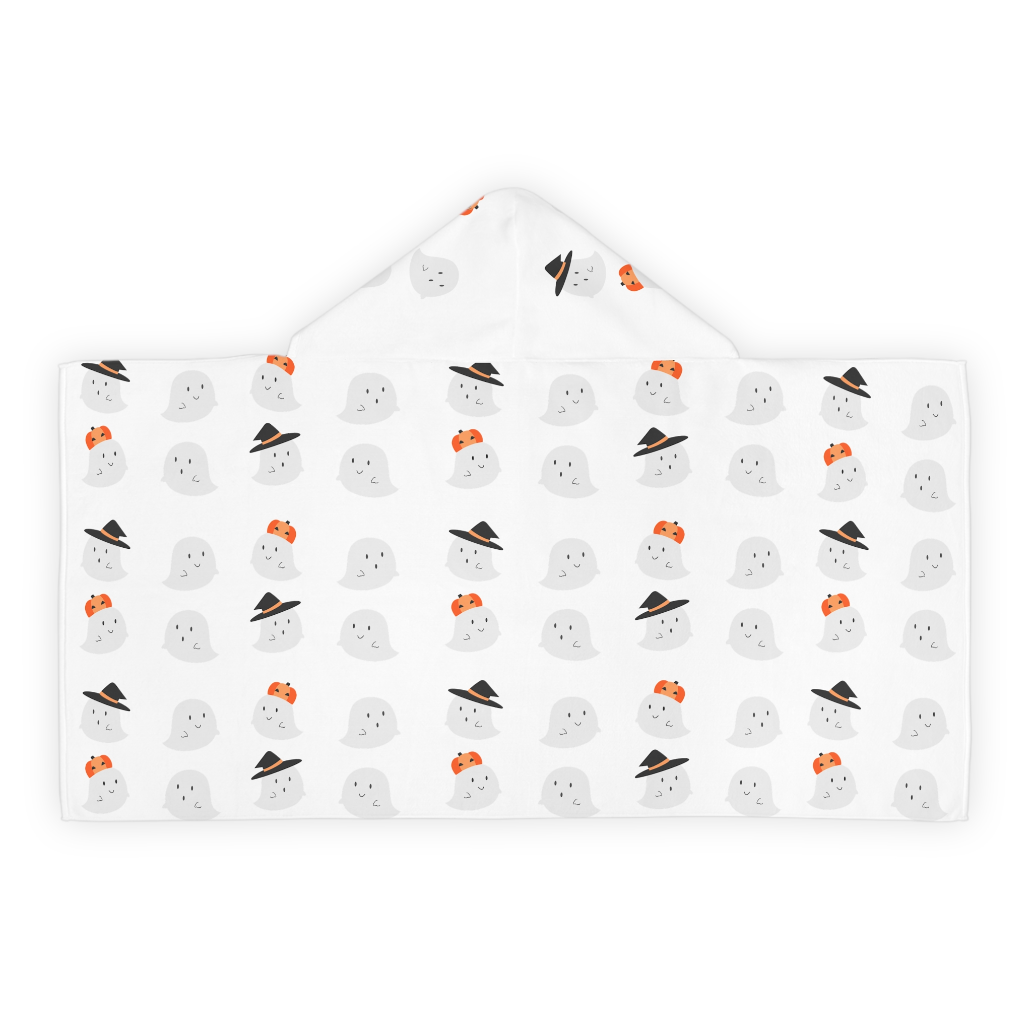 Ghost-Themed Youth Hooded Towel, Fun Bath Wrap for Kids, Halloween Gift, Cozy Pool Towel, Soft Towels for Young Children - Image 2