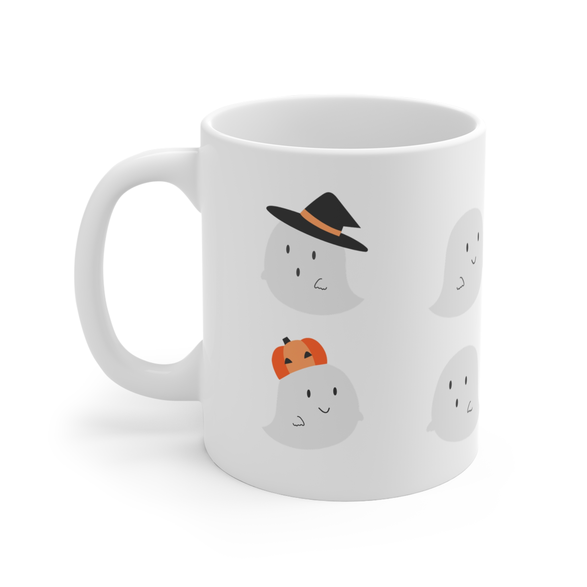 Cute Halloween Ghost Mug, 11oz Coffee Cup, Spooky Decor, Fall Gift, Trick or Treat Theme, Halloween Party Accessory - Image 2