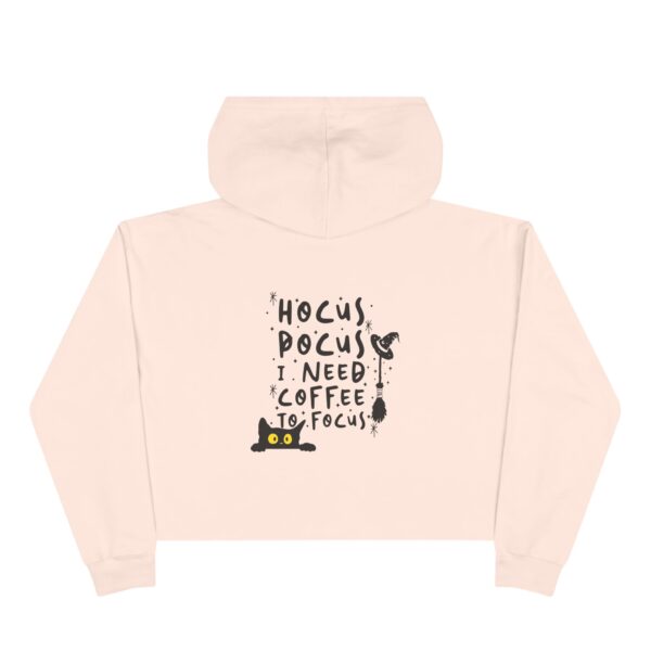 Hocus Pocus Cat Crop Hoodie, Halloween Clothing, Gift for Cat Lovers, Cozy Hoodie, Witchy Style Apparel - Image 5