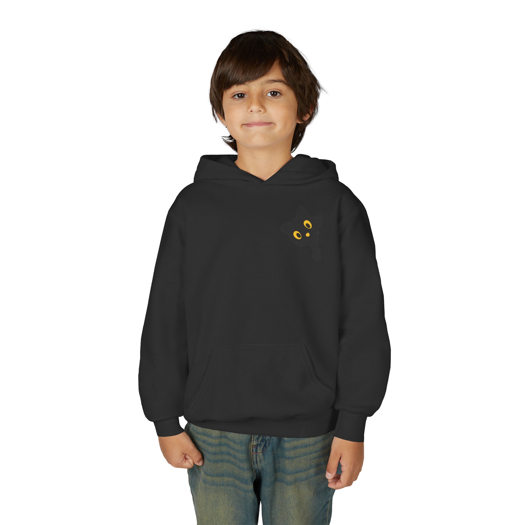 Cute Black Cat Hoodie for Kids, Halloween Sweatshirt, Youth Pullover with Boo Design, Fun Cat Lover Gift, Cozy Casual Wear - Image 10