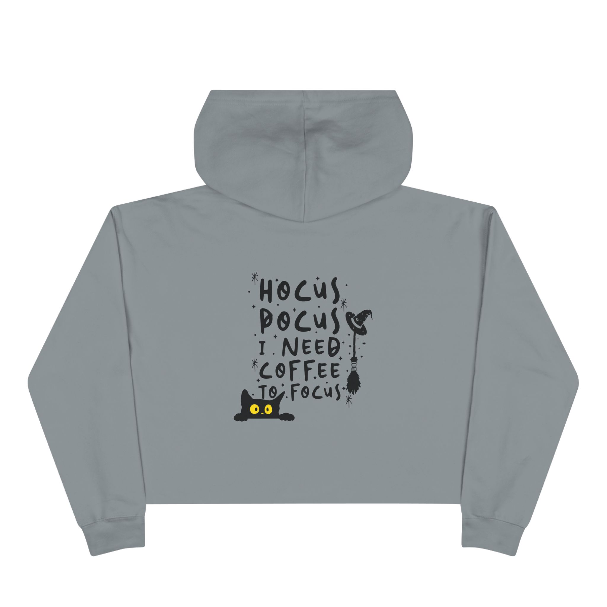 Hocus Pocus Cat Crop Hoodie, Halloween Clothing, Gift for Cat Lovers, Cozy Hoodie, Witchy Style Apparel - Image 8