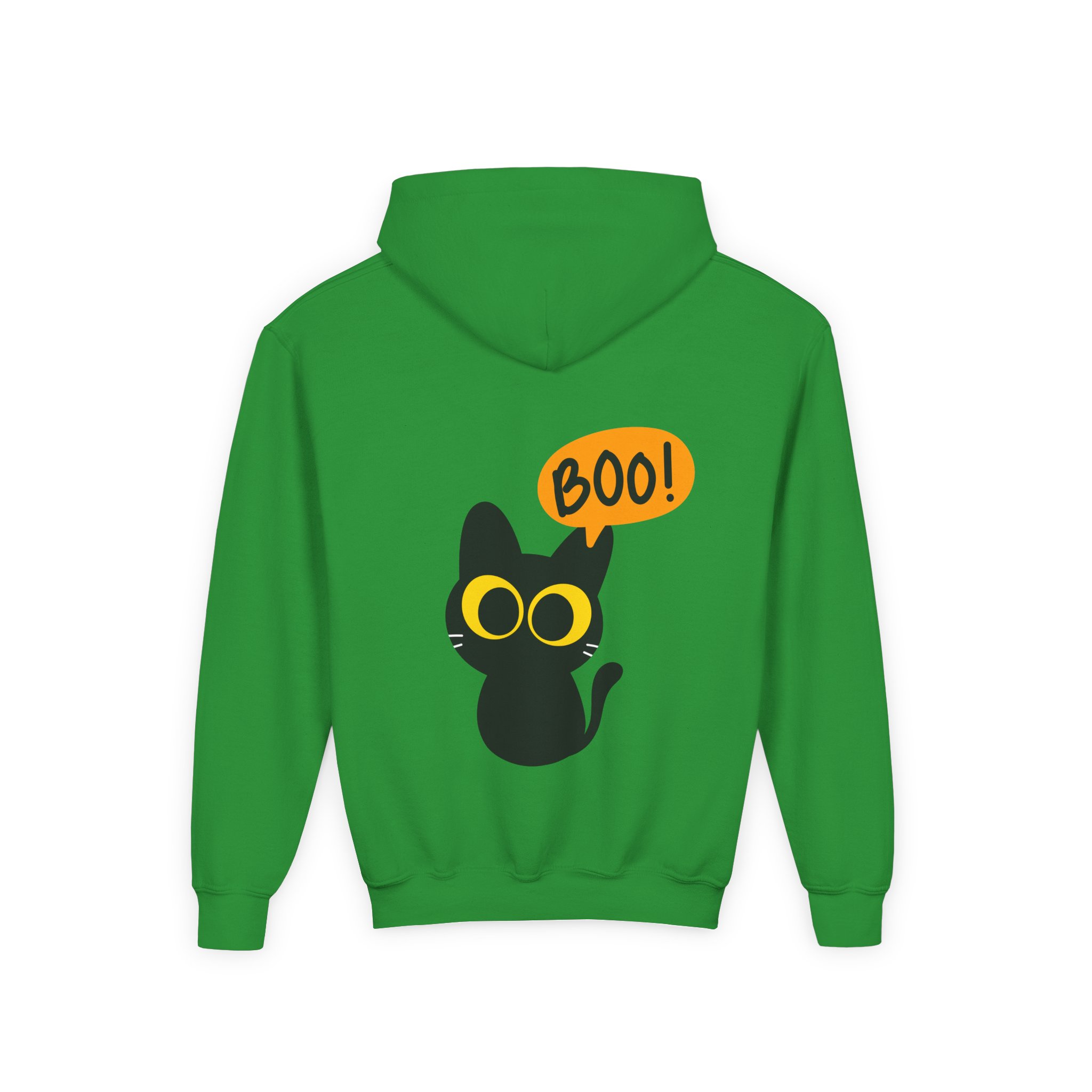 Cute Black Cat Hoodie for Kids, Halloween Sweatshirt, Youth Pullover with Boo Design, Fun Cat Lover Gift, Cozy Casual Wear - Image 37