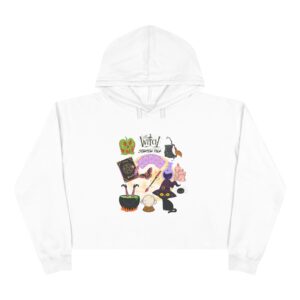 Whimsical Halloween Crop Hoodie, Spooky Sweater, Fall Fashion, Witchy Apparel, Cute Gift for Her
