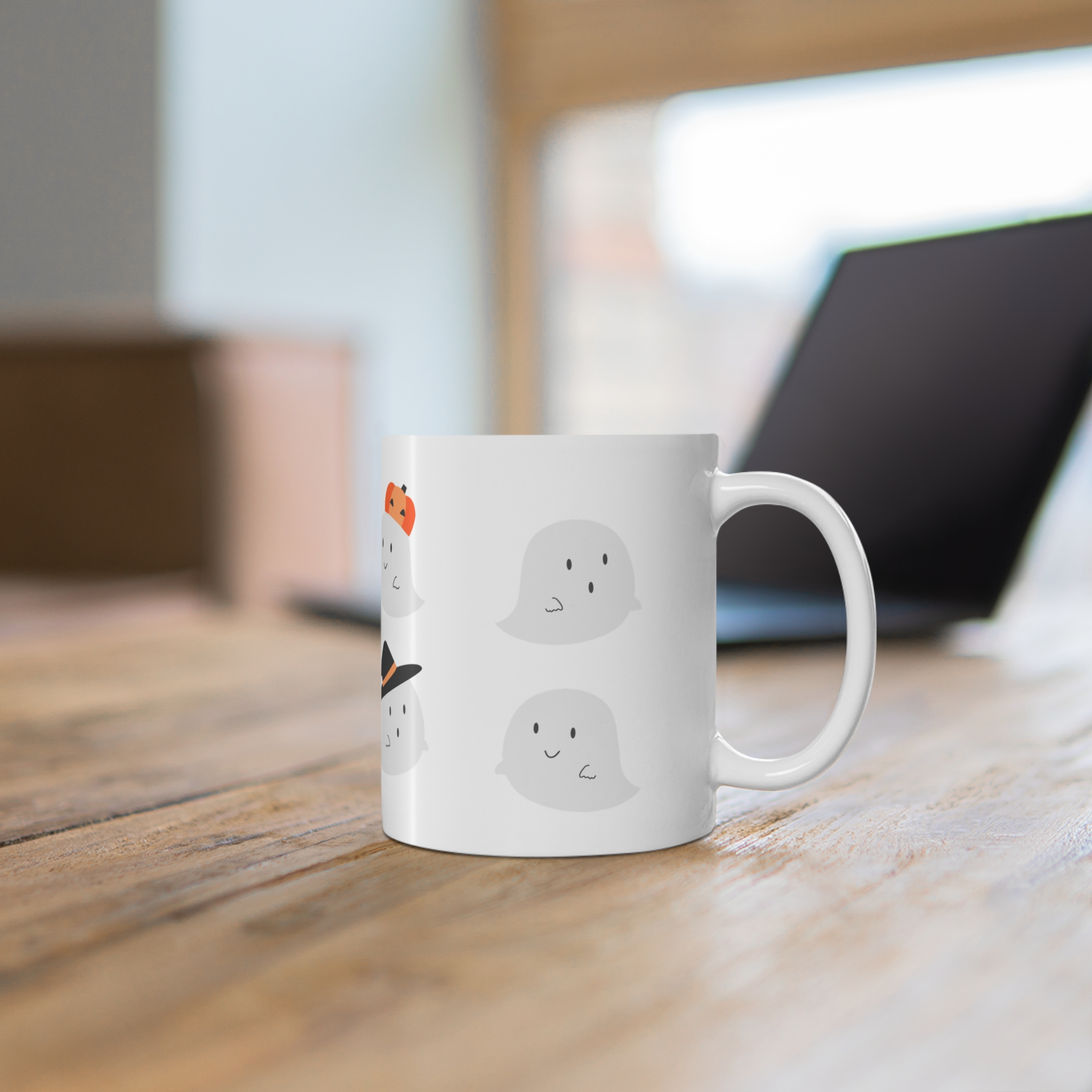 Cute Halloween Ghost Mug, 11oz Coffee Cup, Spooky Decor, Fall Gift, Trick or Treat Theme, Halloween Party Accessory - Image 6