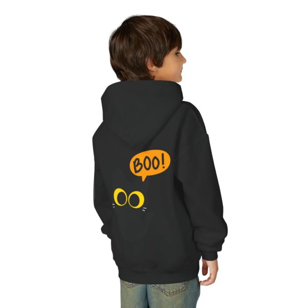 Cute Black Cat Hoodie for Kids, Halloween Sweatshirt, Youth Pullover with Boo Design, Fun Cat Lover Gift, Cozy Casual Wear - Image 11