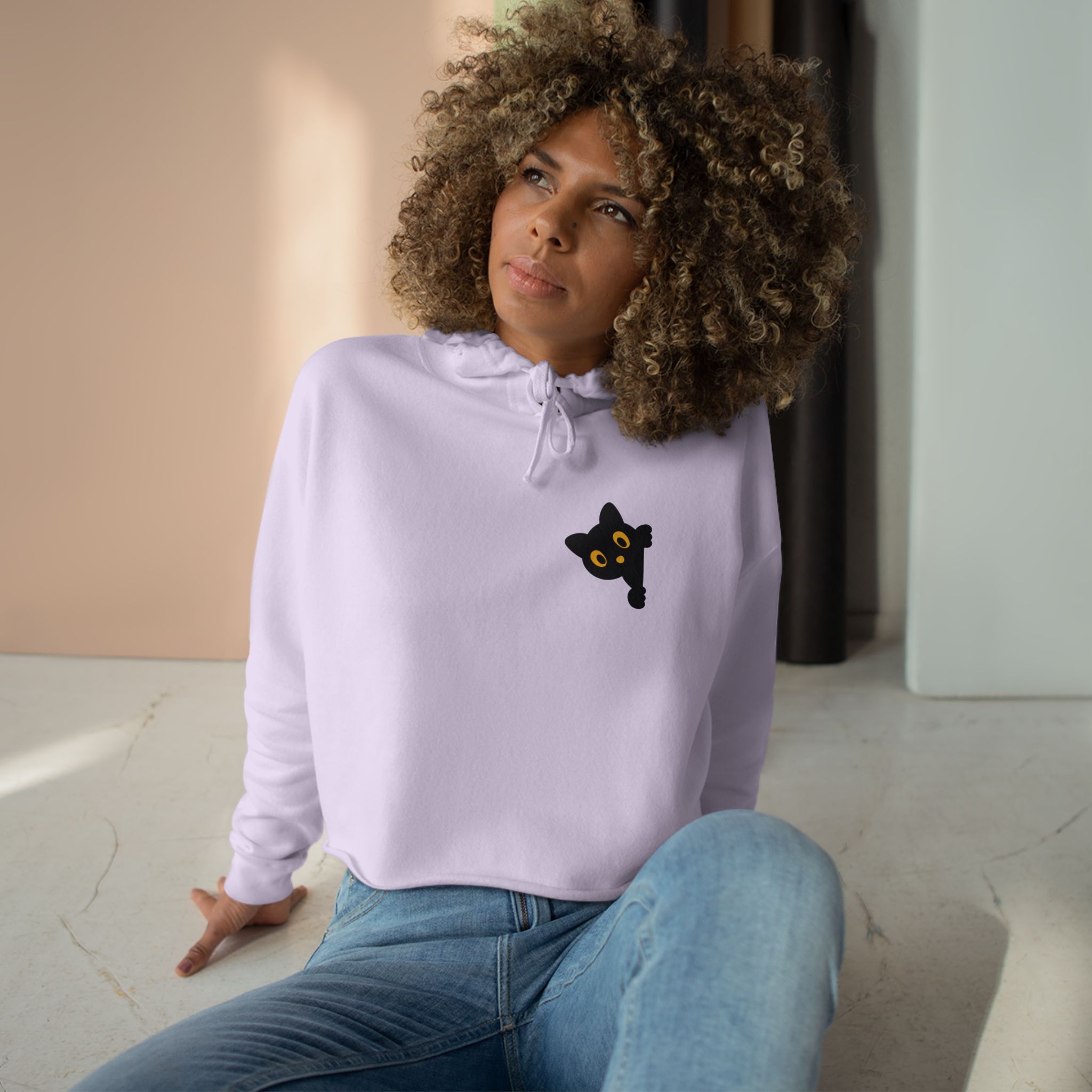 Hocus Pocus Cat Crop Hoodie, Halloween Clothing, Gift for Cat Lovers, Cozy Hoodie, Witchy Style Apparel - Image 12