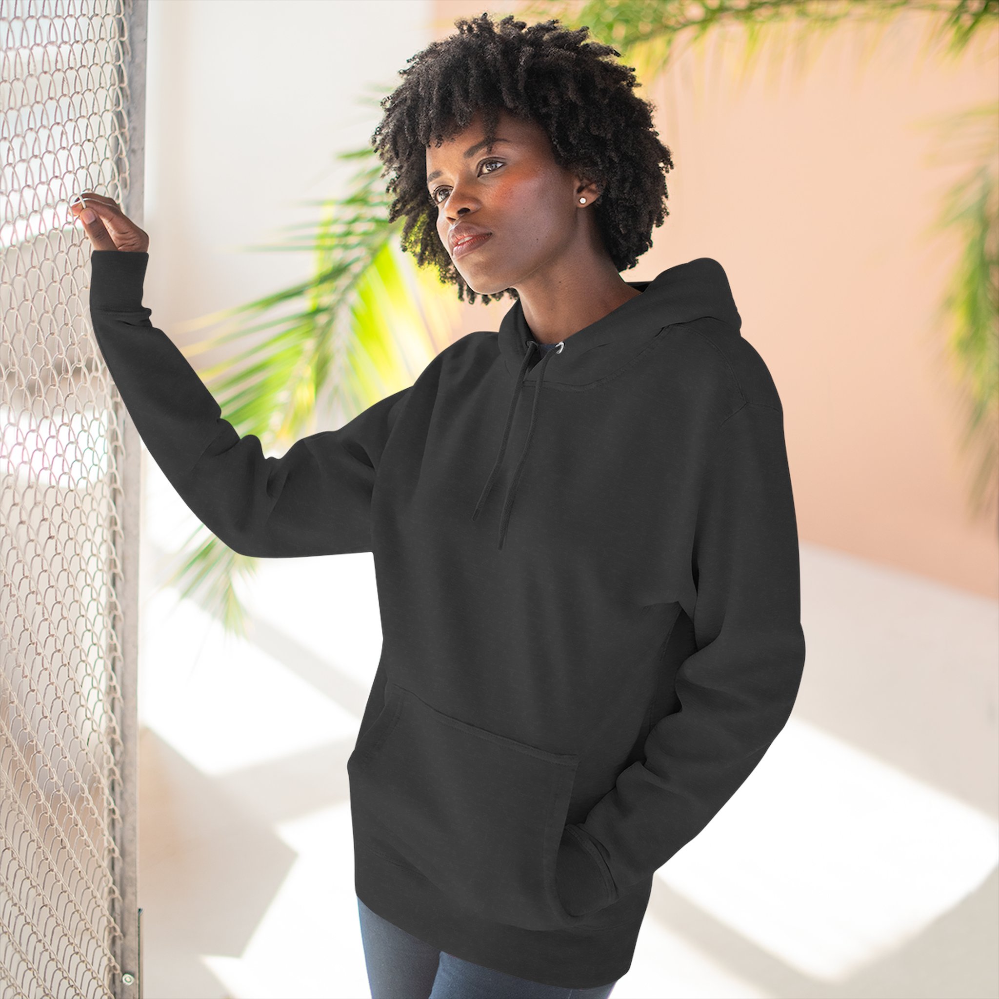 Artistic Three-Panel Fleece Hoodie, Cozy Pullover for Casual Outings, Perfect Gift for Birthdays and Holidays, Floral Design - Image 18