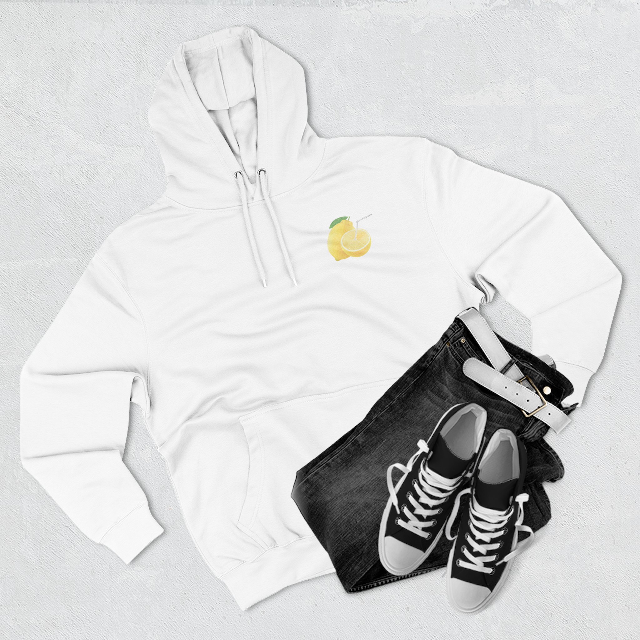 Lemonade-Inspired Three-Panel Fleece Hoodie, Cozy Casual Wear, Summer Style, Gift for Lemon Lovers, Cute Hoodie for Festivals - Image 3