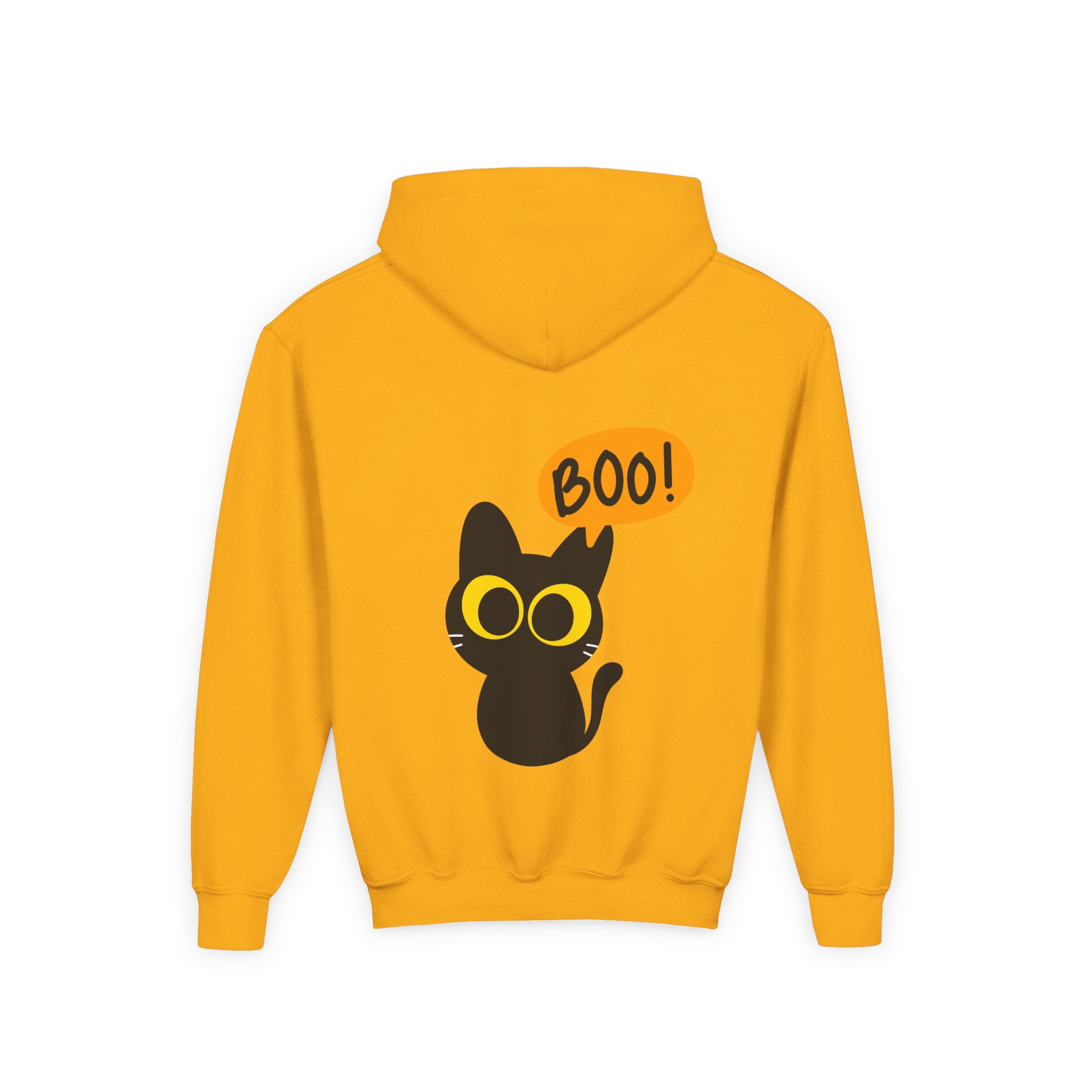 Cute Black Cat Hoodie for Kids, Halloween Sweatshirt, Youth Pullover with Boo Design, Fun Cat Lover Gift, Cozy Casual Wear - Image 23