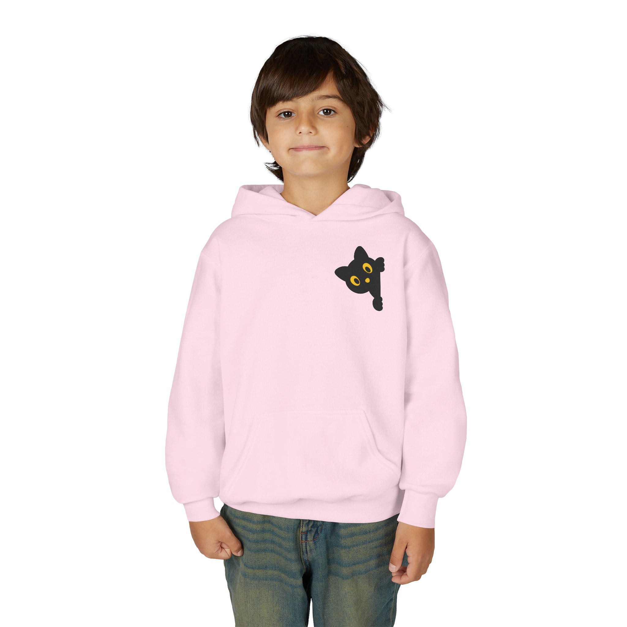 Cute Black Cat Hoodie for Kids, Halloween Sweatshirt, Youth Pullover with Boo Design, Fun Cat Lover Gift, Cozy Casual Wear - Image 73